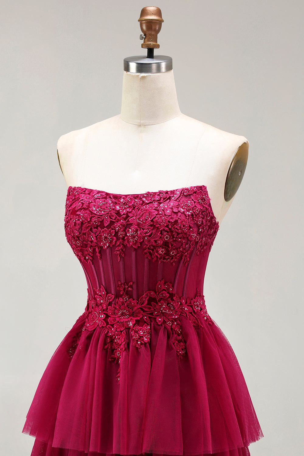 Sparkly Floral Green Beaded Long Corset Prom Dress with Ruffles