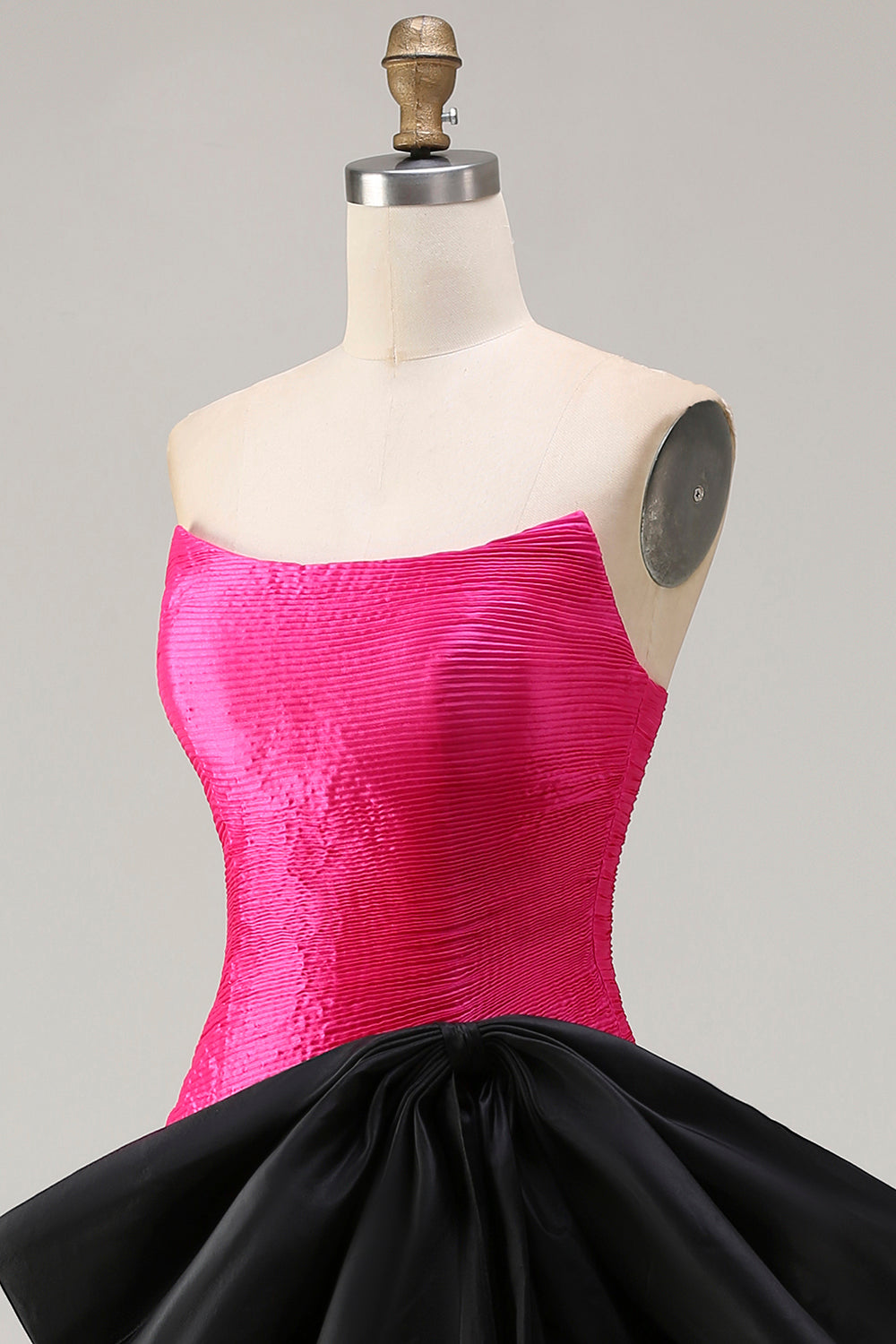 Fuchsia Mermaid Strapless Long Prom Dress with Bow