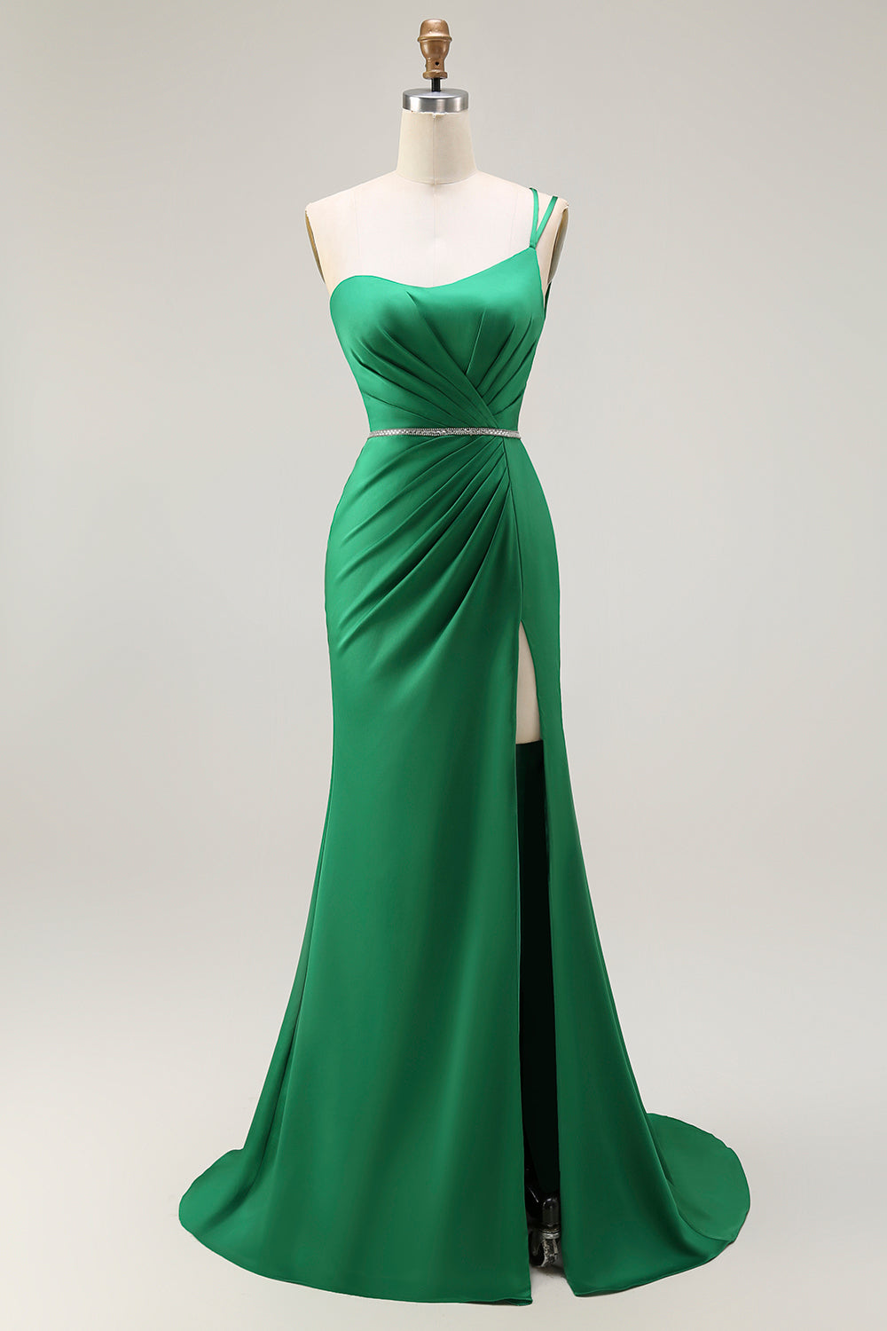 Sparkly Dark Green Mermaid Long Prom Dress with Slit