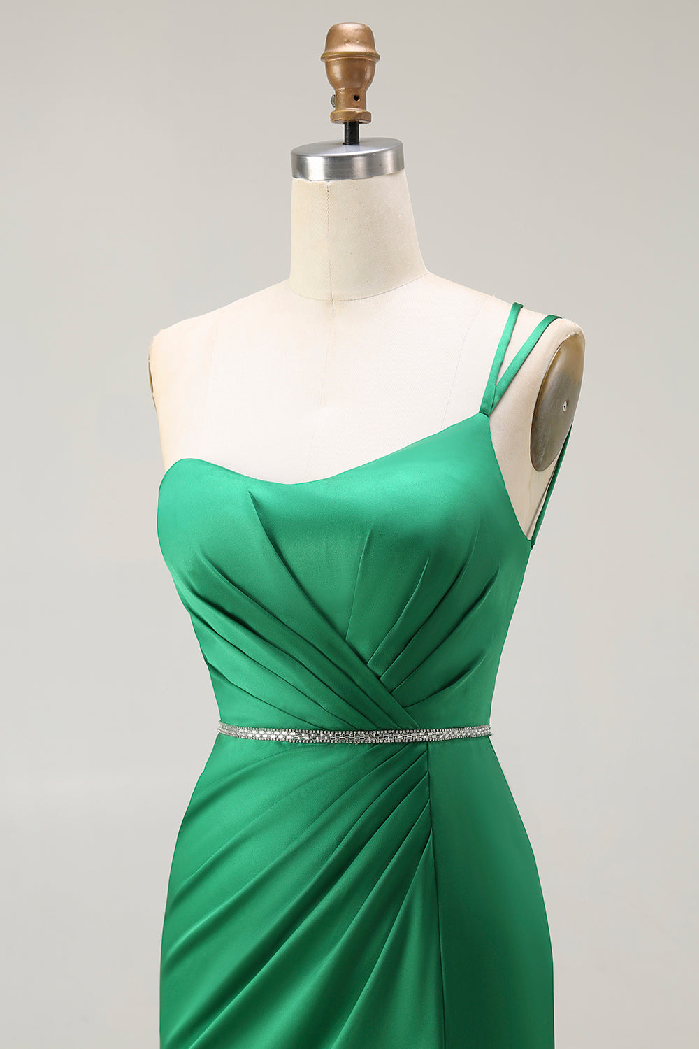 Sparkly Dark Green Mermaid Long Prom Dress with Slit