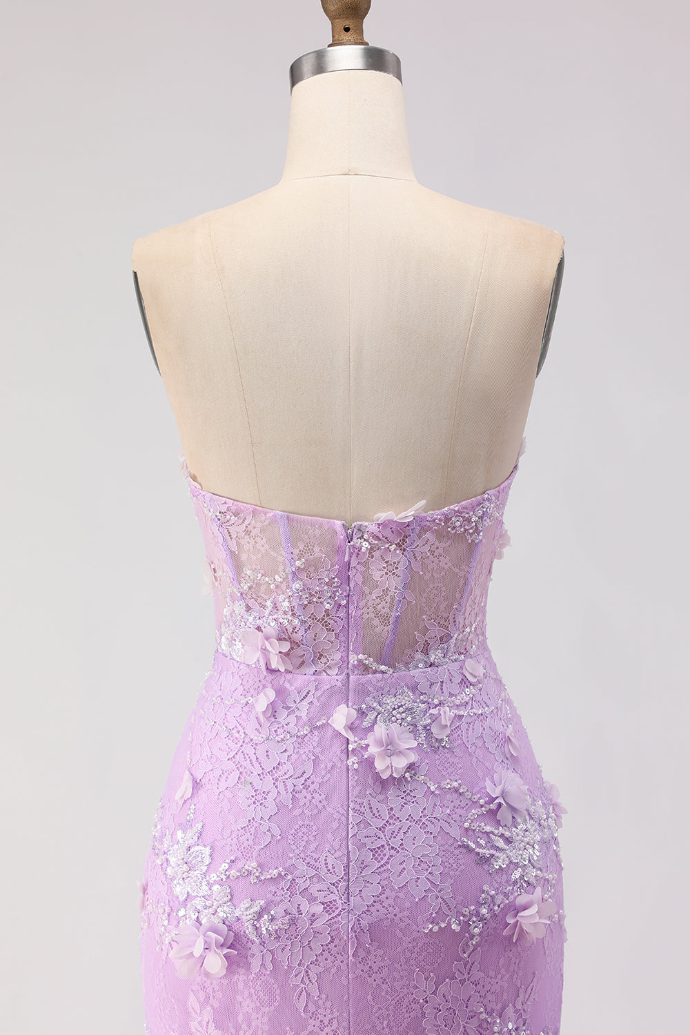 Floral Yellow Mermaid Tulle Strapless Long Corset Prom Dress with Lace