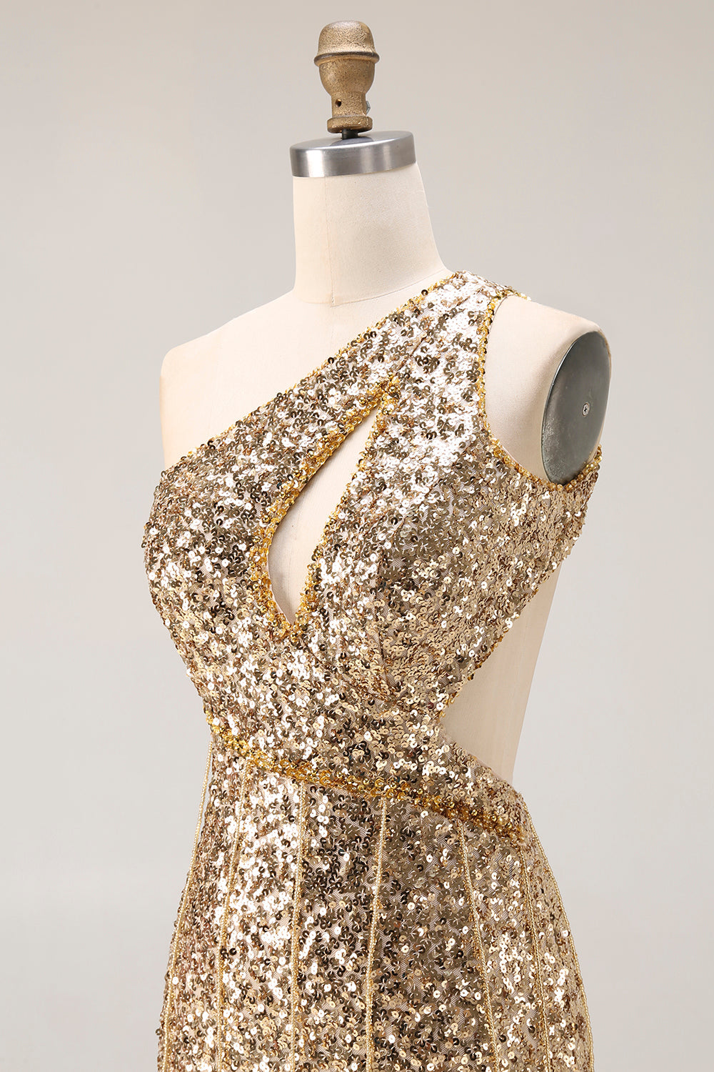 Sparkly Silver Sequins Mermaid Long Prom Dress with Slit