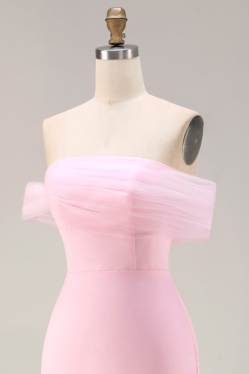 Sparkly Pink Floral Mermaid Off the Shoulder Long Prom Dress with 3D Flowers