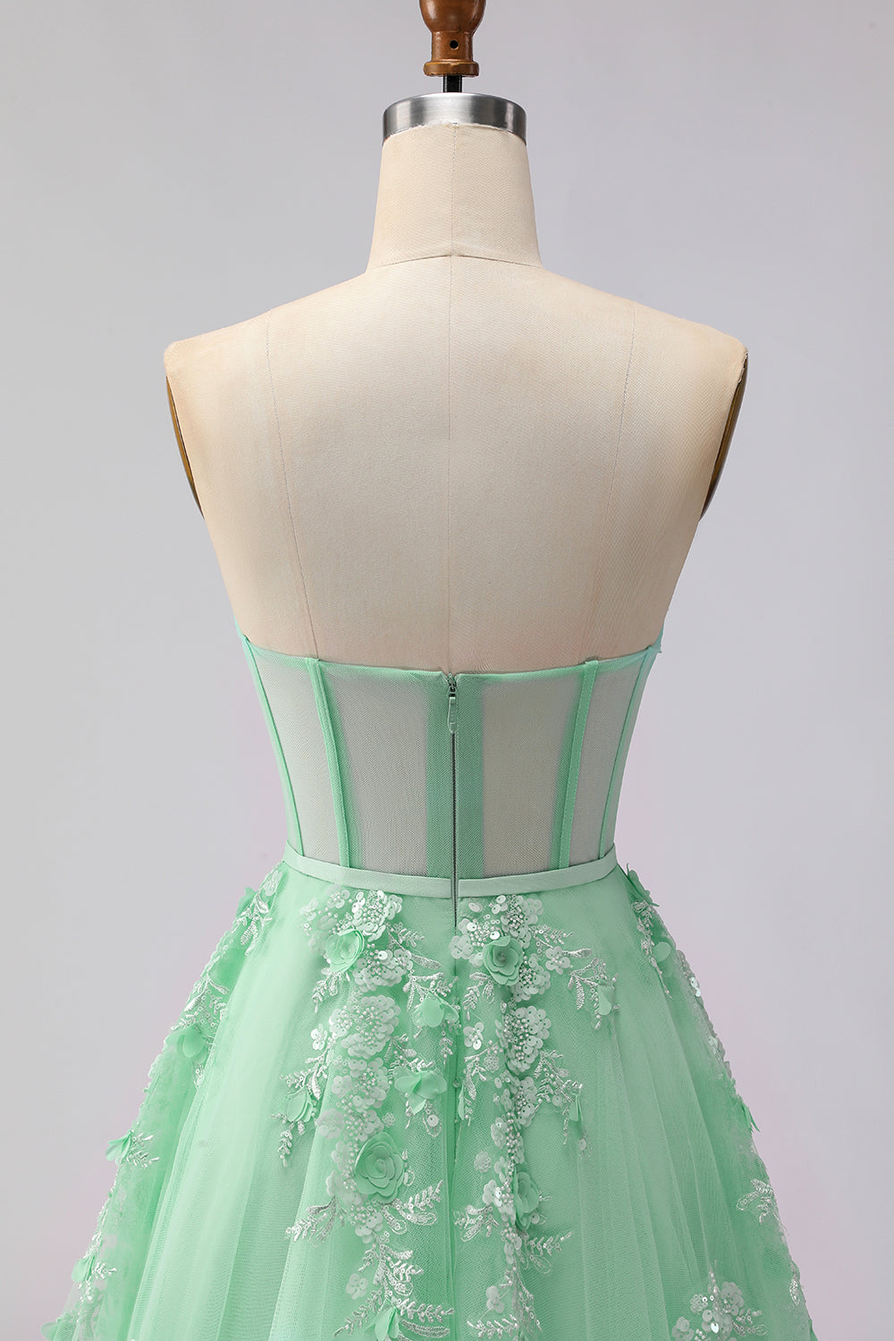 Blush Floral Tulle A Line Corset Long Prom Dress with Cape