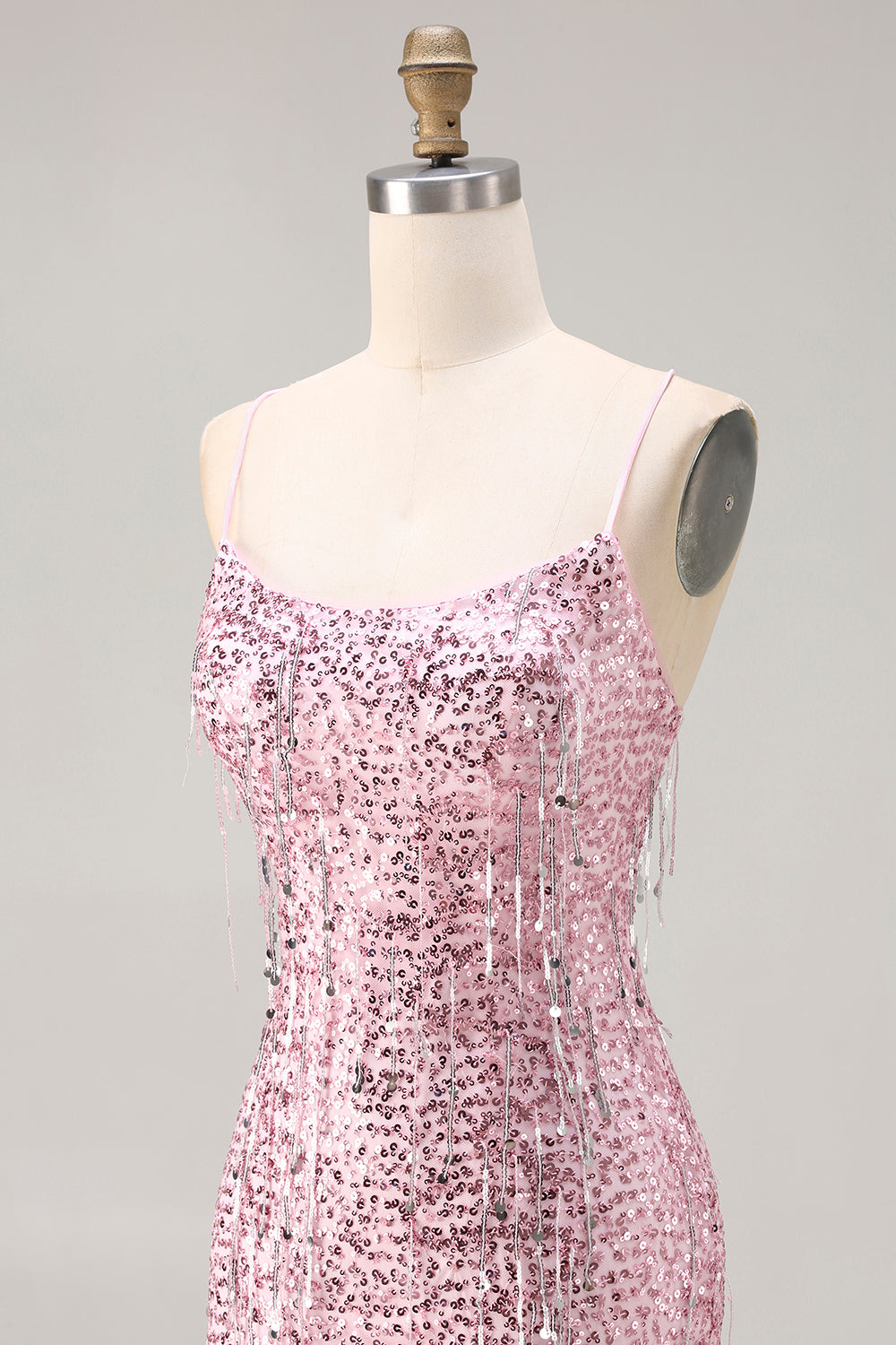 Sparkly Burgundy Mermaid Sequins Long Prom Dress with Slit