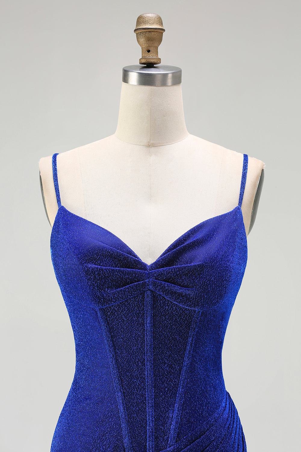 Royal Blue Corset Mermaid Long Prom Dress with Slit