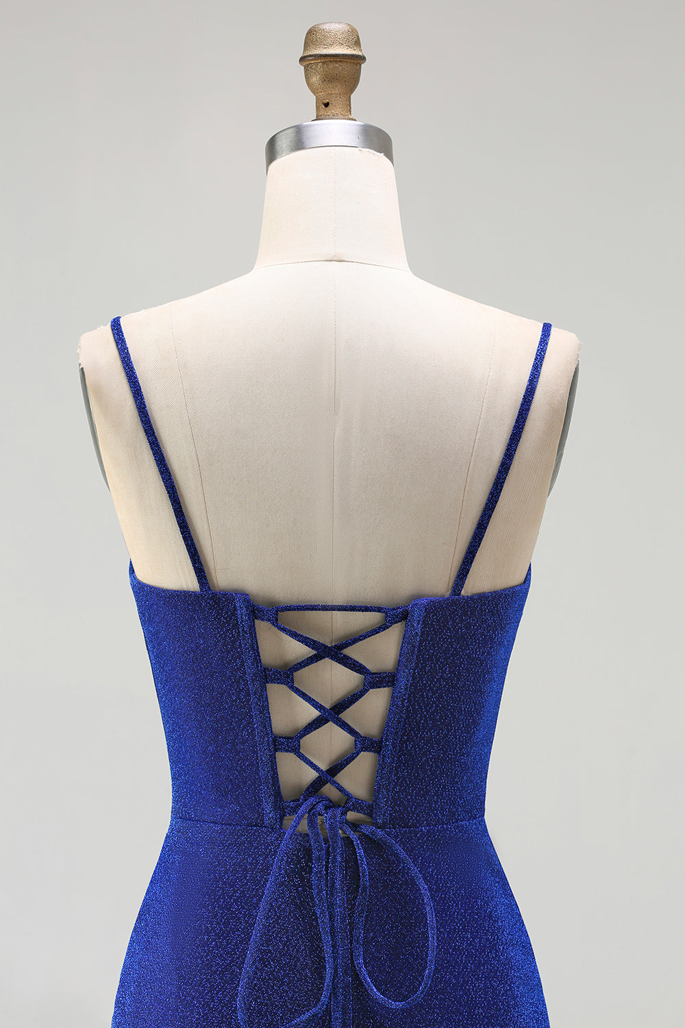 Royal Blue Corset Mermaid Long Prom Dress with Slit