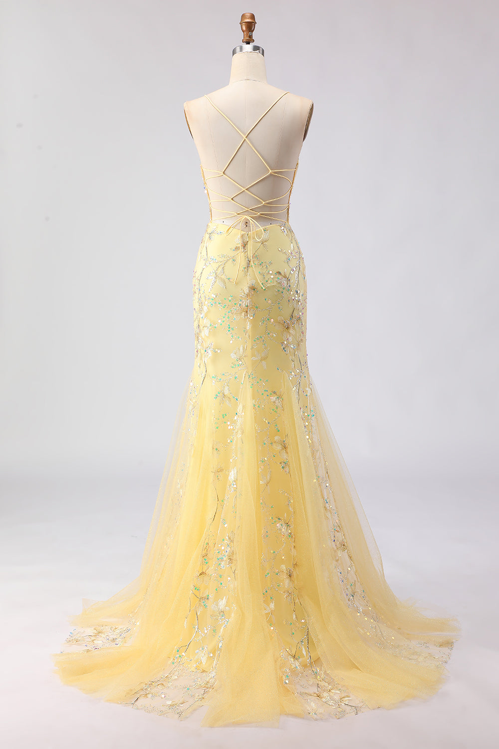 Sparkly Floral Black Beaded Spaghetti Straps Long Corset Prom Dress