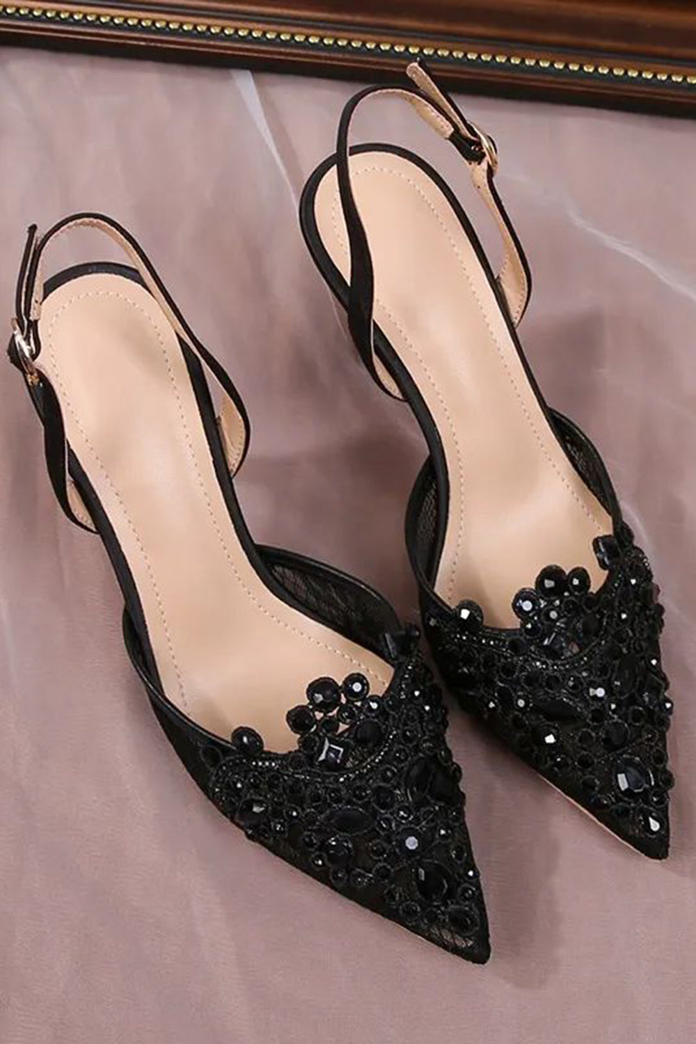Ivory Lace Appliqued Pump Pointed Toe Wedding Heels