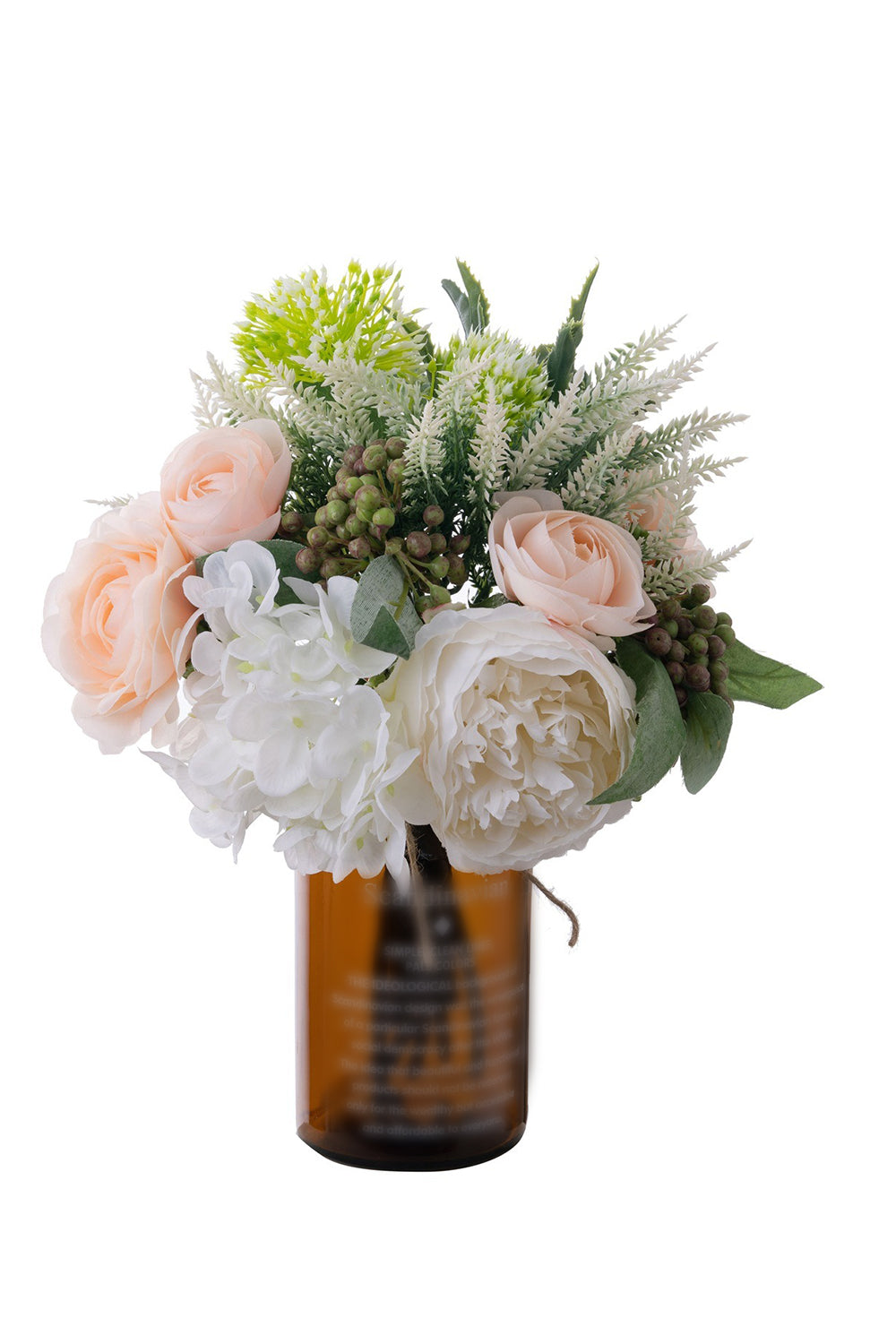 Purple Hand Holding Artificial Flower Bridal Bouquet