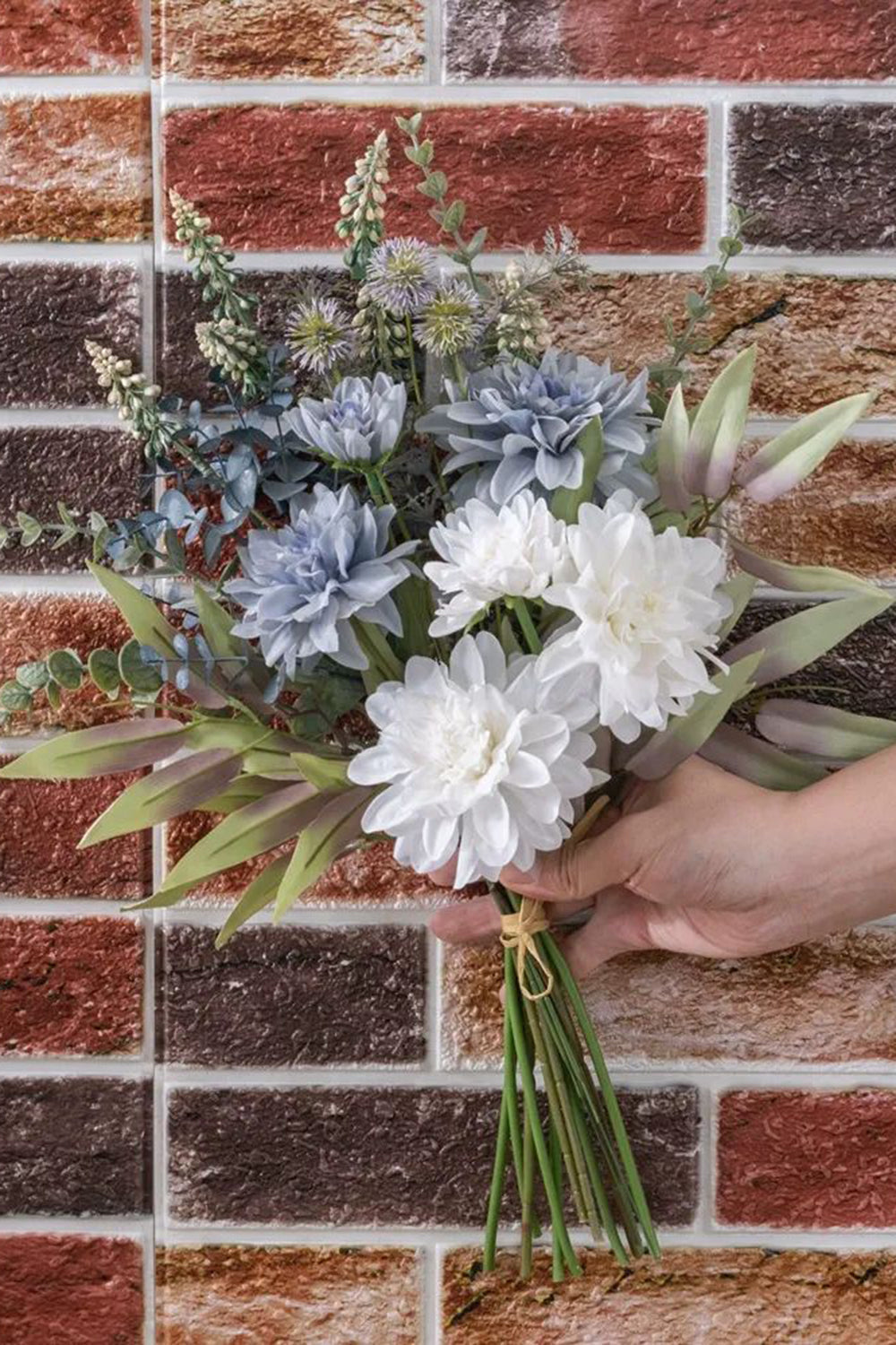 White Artificial Hand Holding Flower Bridal Bouquet