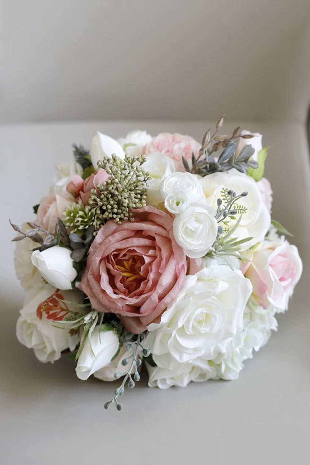 Candy Pink Hand Holding Wedding Bouquet