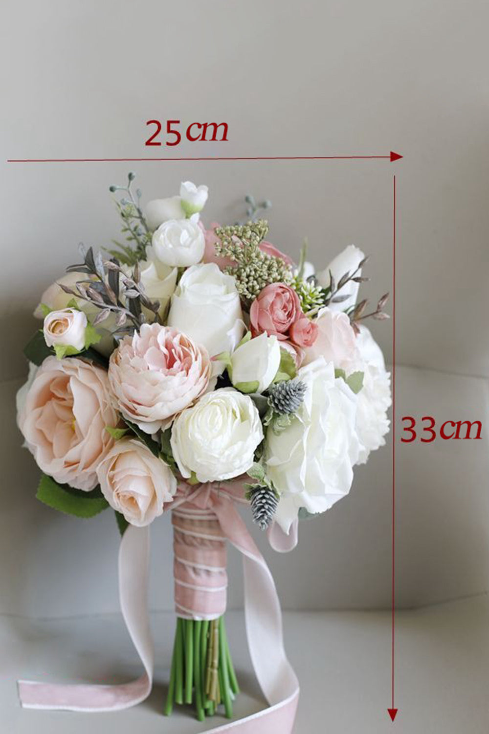 Candy Pink Hand Holding Wedding Bouquet