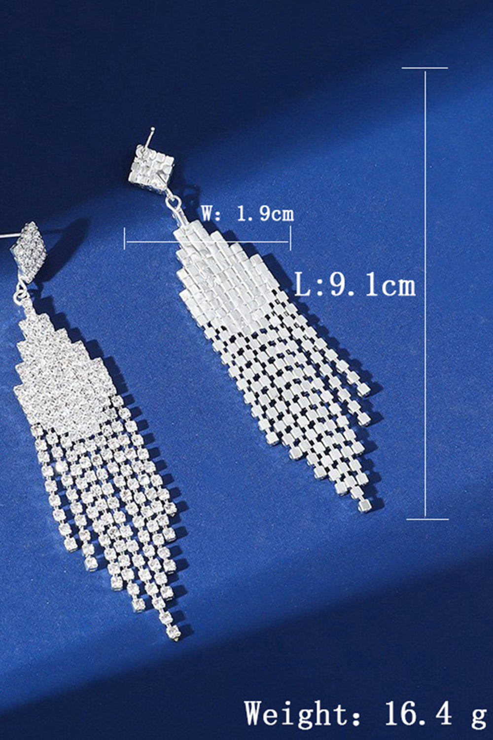 Sparkly Silver Crystal Fringed Party Drop Earrings