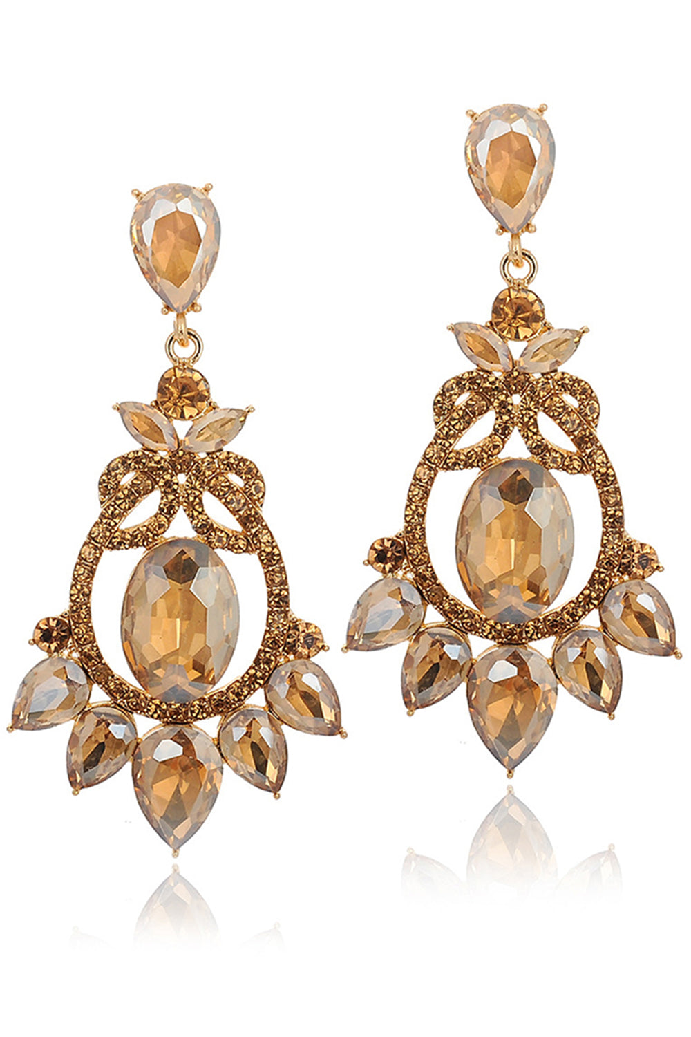 Sparkly Pink Vintage Party Drop Earrings with Rhinestones