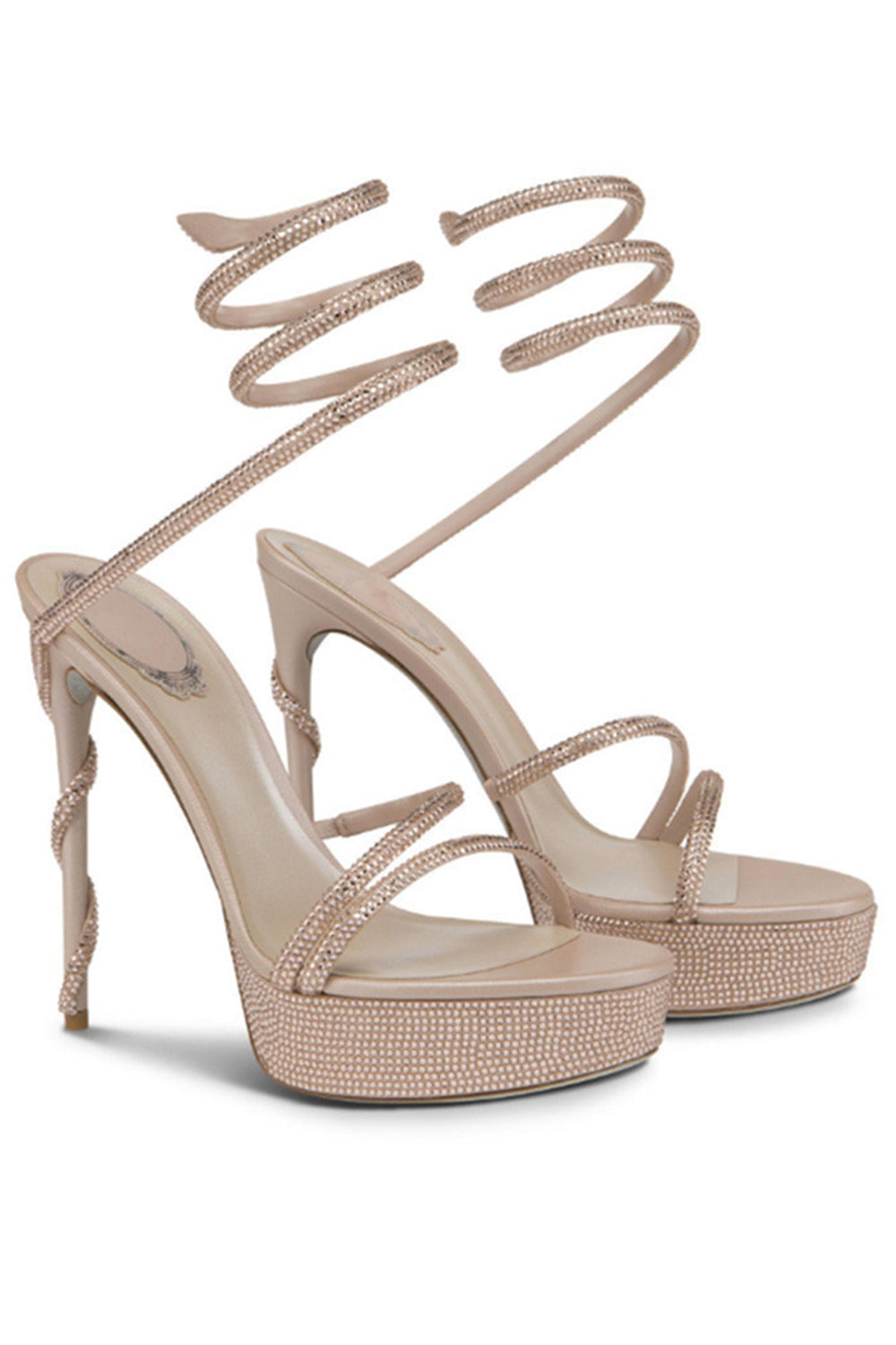 Sparkly Black Golden Strappy Prom High Heels with Rhinestones
