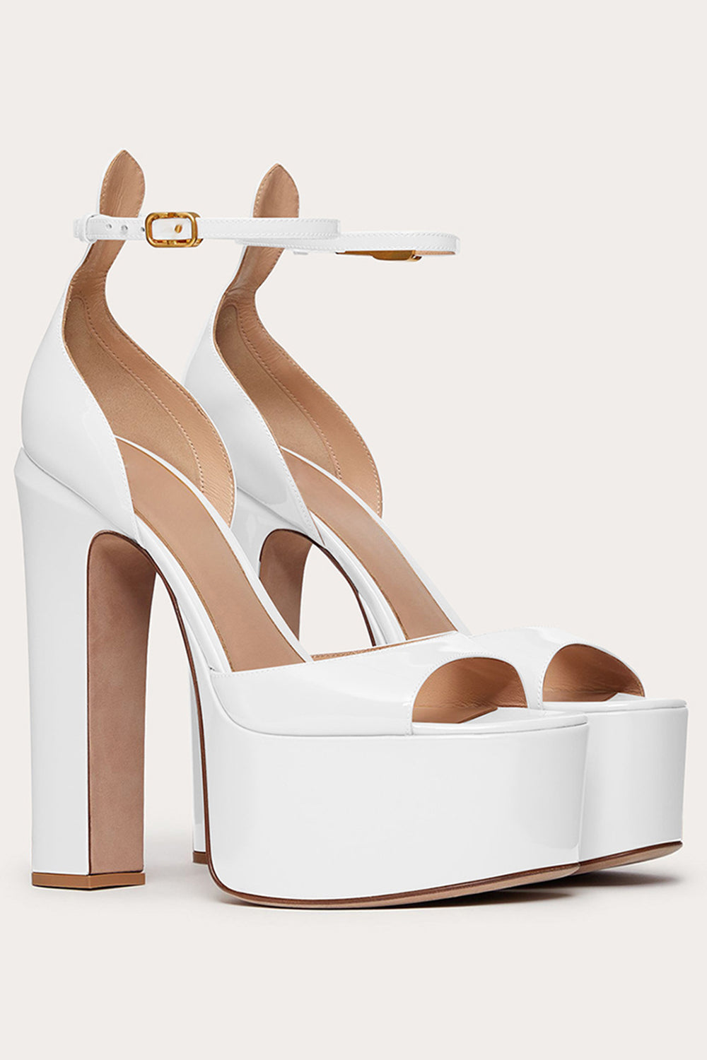 Black Open Toe Chunky Prom High Heels