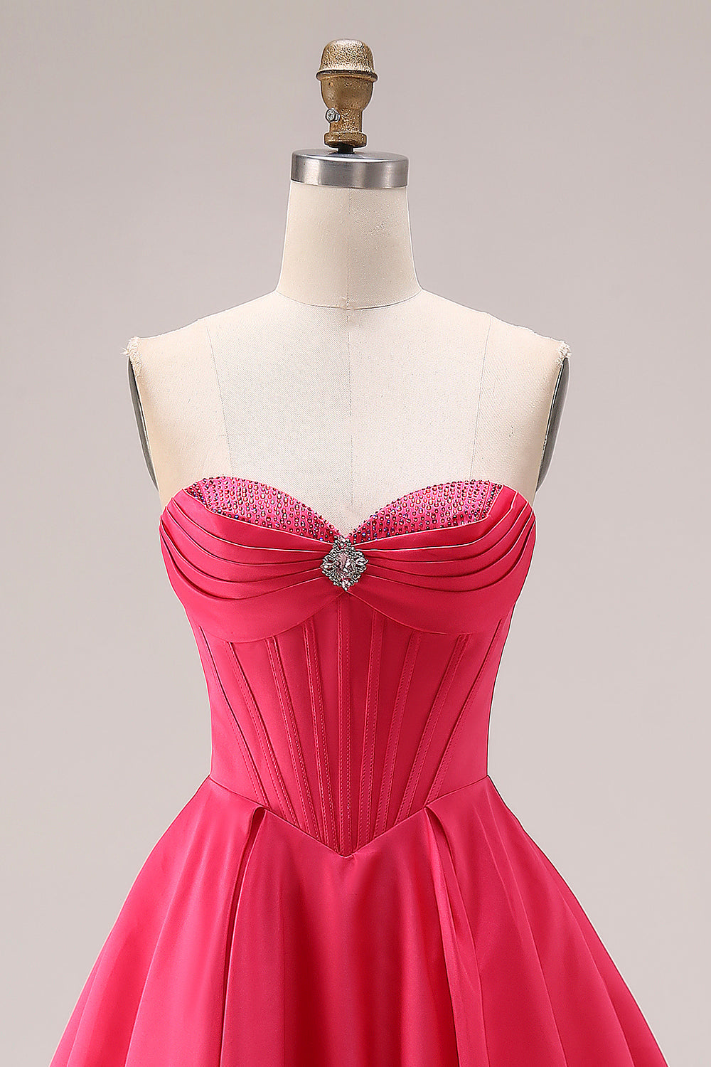 Sparkly Candy Pink A Line Sweetheart Long Corset Prom Dress