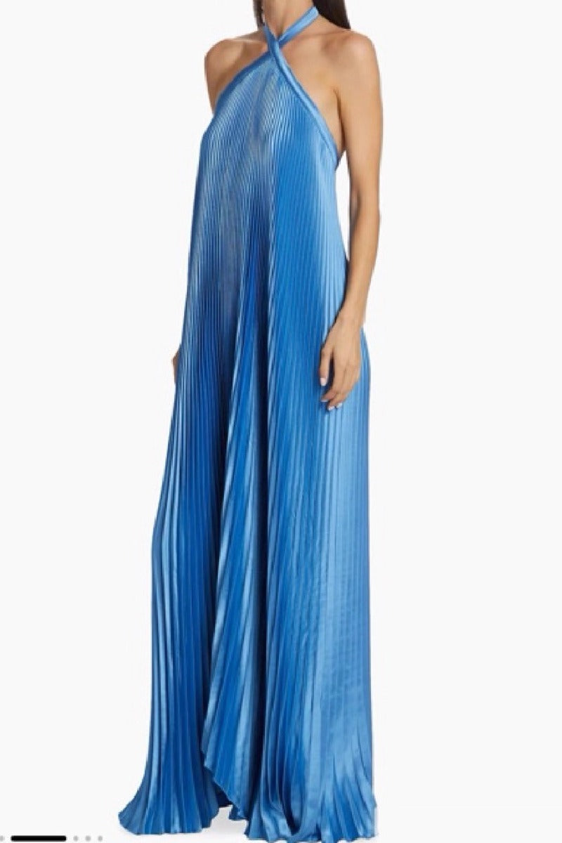A-Line  Floor Length Silk-Like Wedding Guest Dress 833160632824