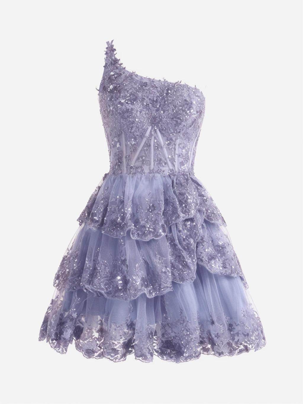 A-line Short Mini Tulle Prom Dress CS0420