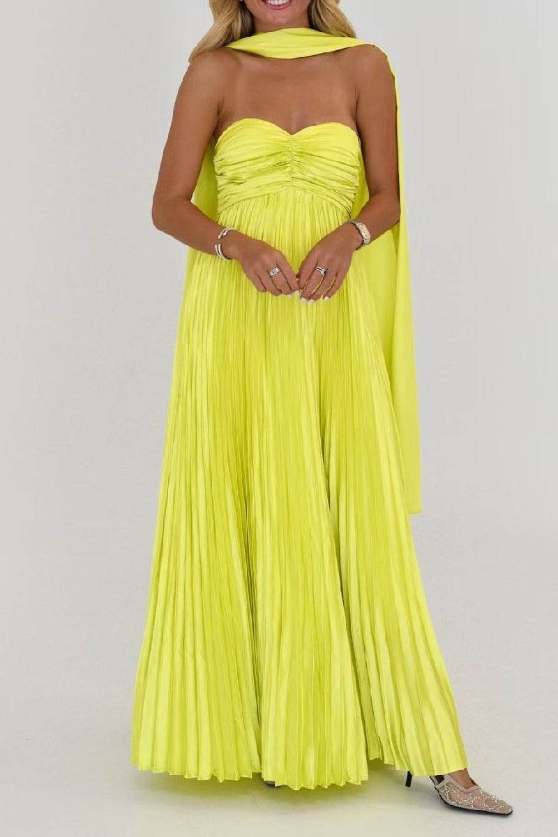 A-line Maxi Pleated Spandex Satin Formal Evening Dresses 937501662612