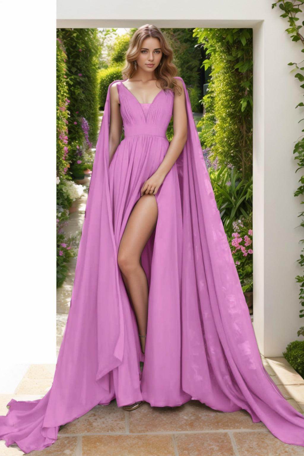 A-Line Floor Length Chiffon Prom Dress CS0454