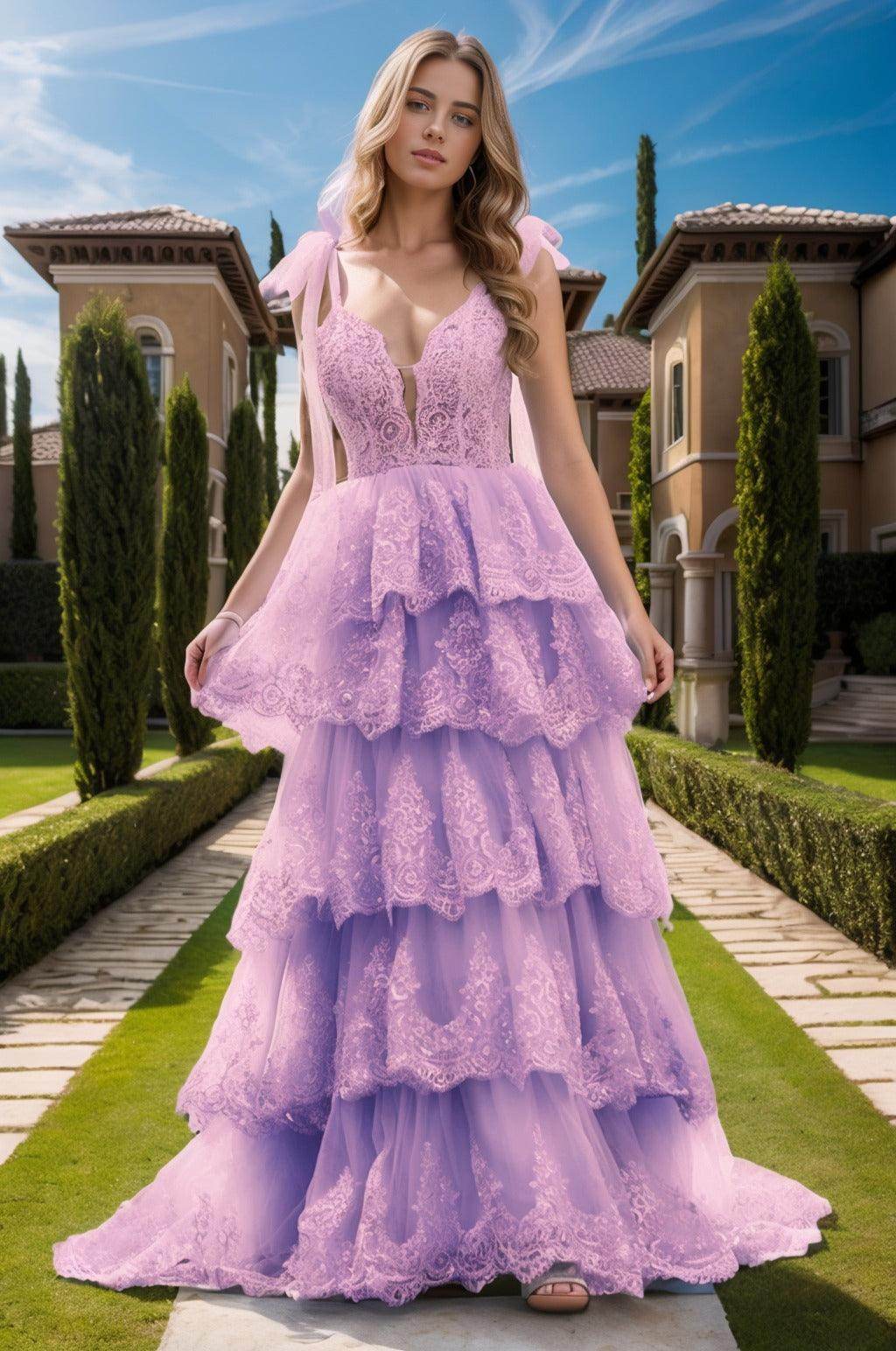 Ball Gown Sweep-Brush Train Tulle Prom Dress CS0461