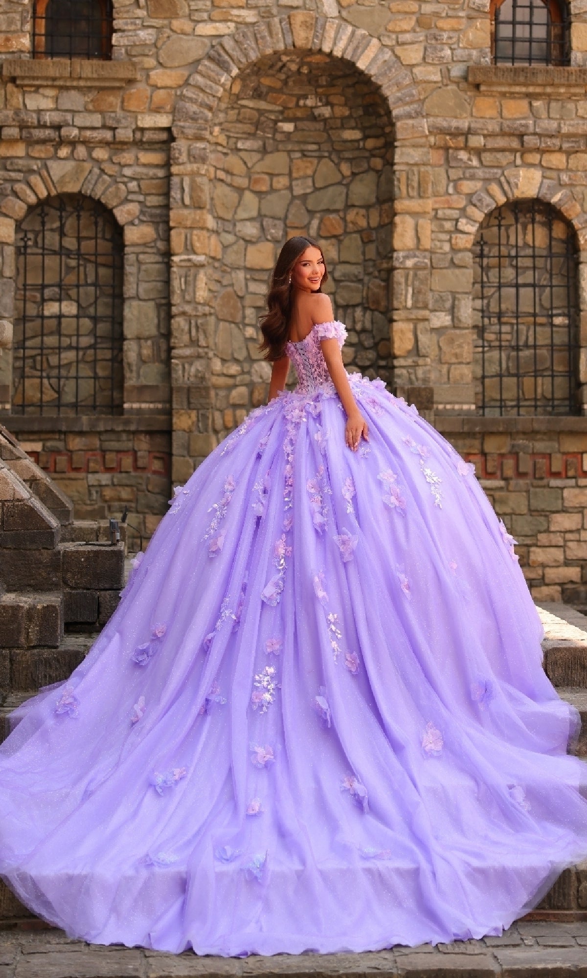 3D Floral Quincea?era Dress: Amarra 54231