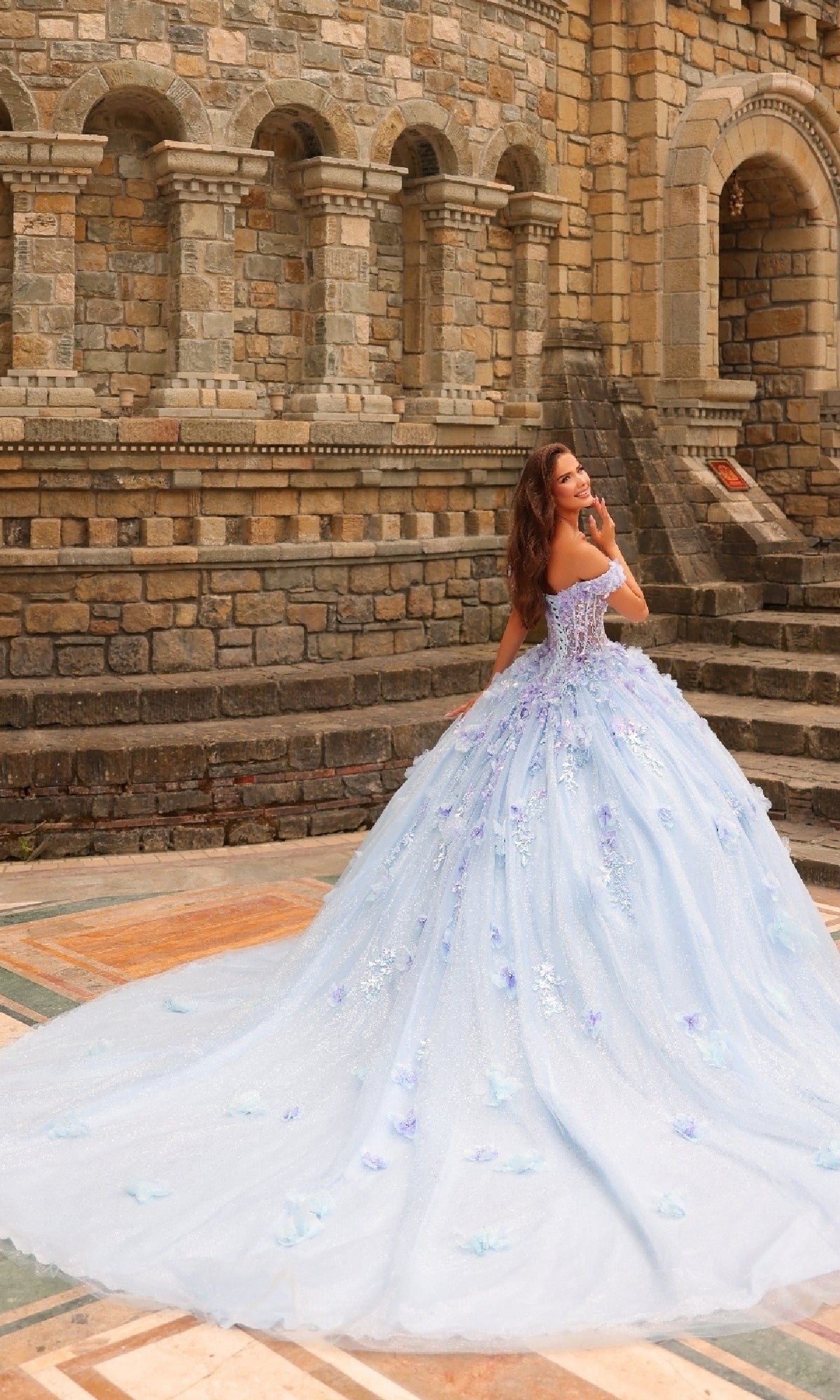 3D Floral Quincea?era Dress: Amarra 54231