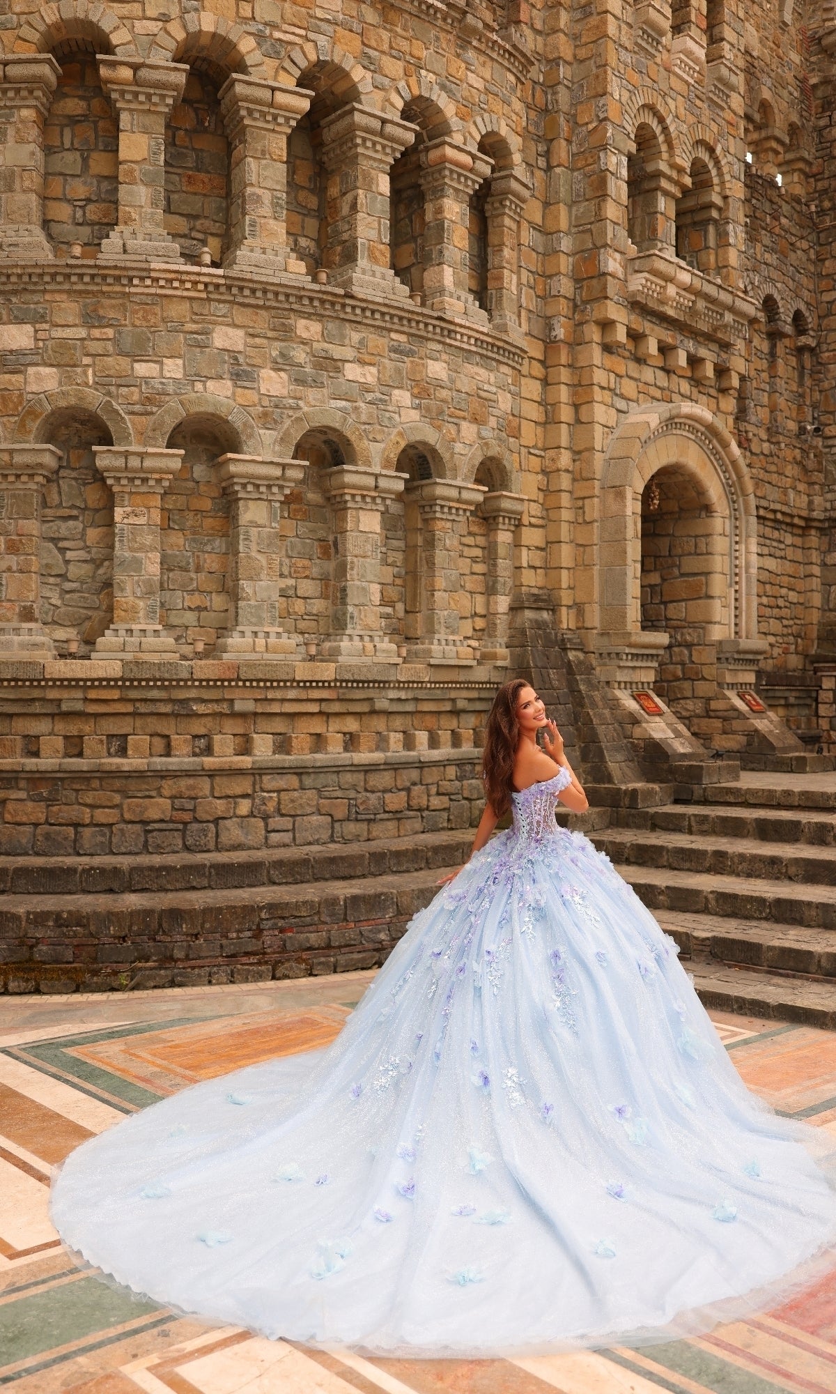 3D Floral Quincea?era Dress: Amarra 54231