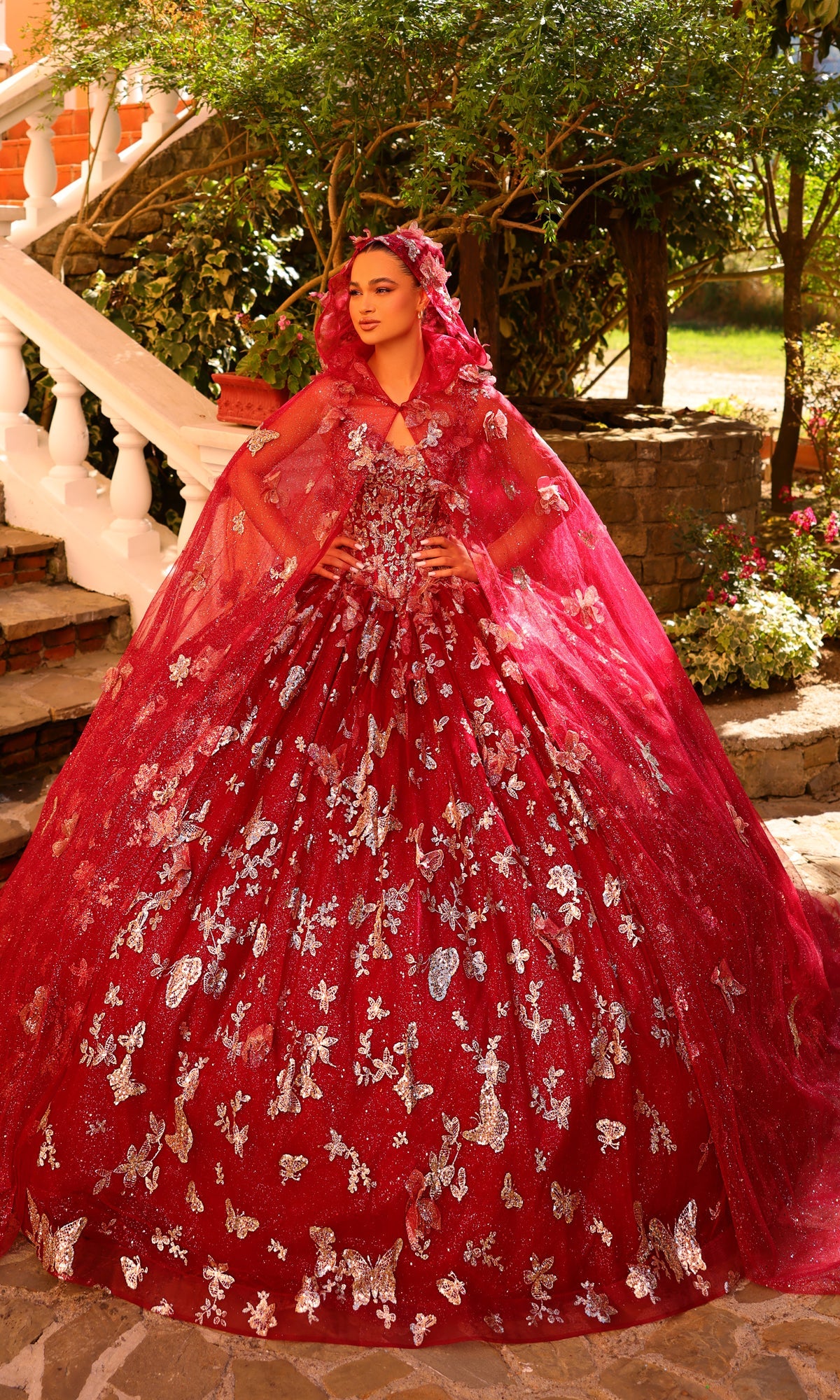 Amarra 54260 Corset Quincea¡èera Dress with Cloak