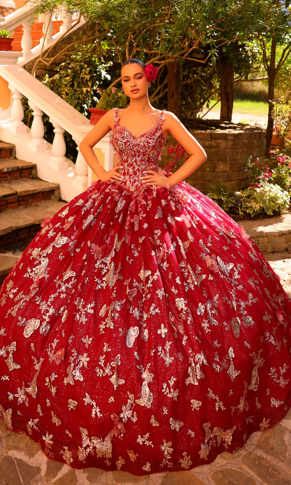 Amarra 54260 Corset Quincea¡èera Dress with Cloak