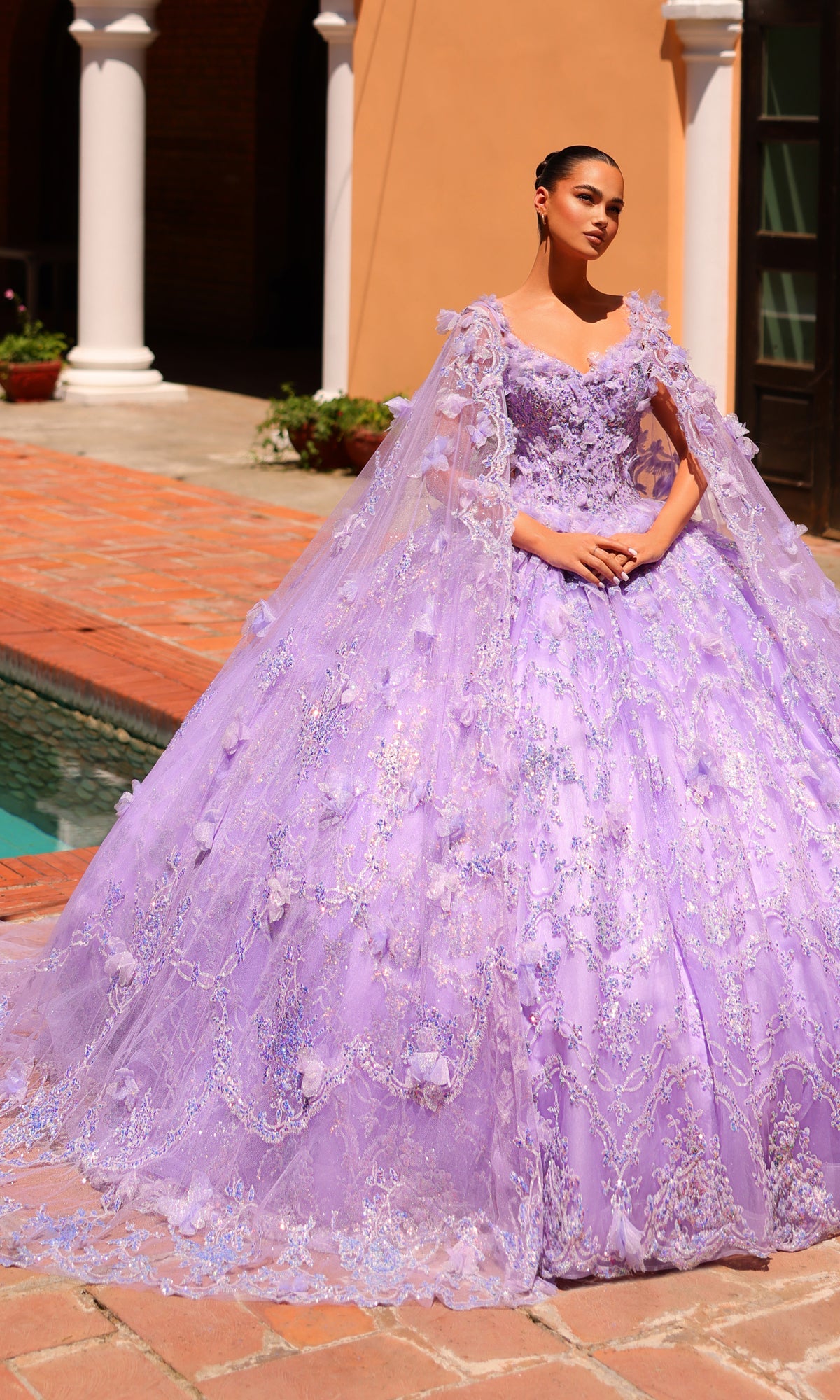 Amarra 54281 Lilac Purple Quincea¡èera Dress