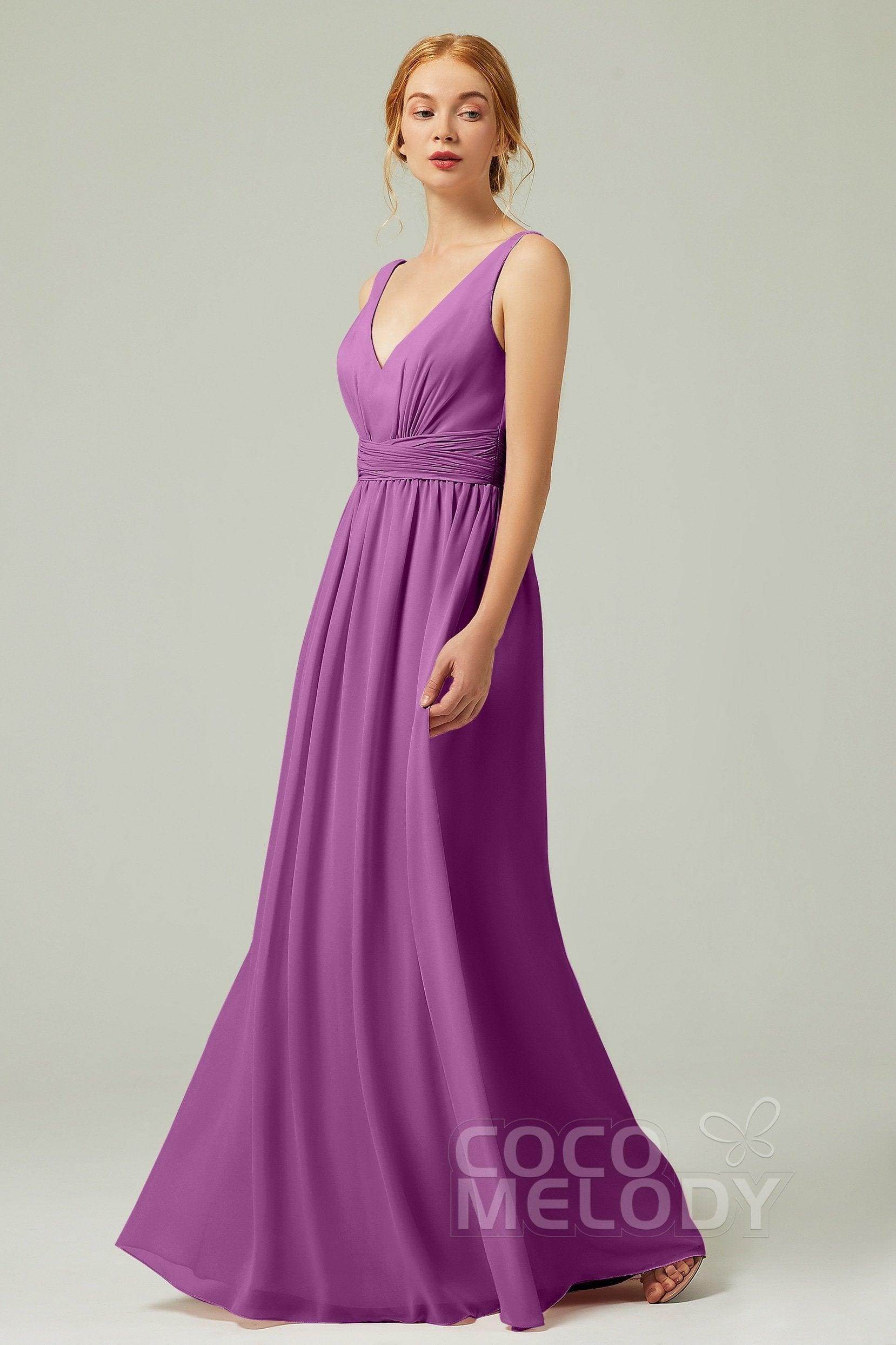 A-Line Floor Length Chiffon Bridesmaid Dress CB0318