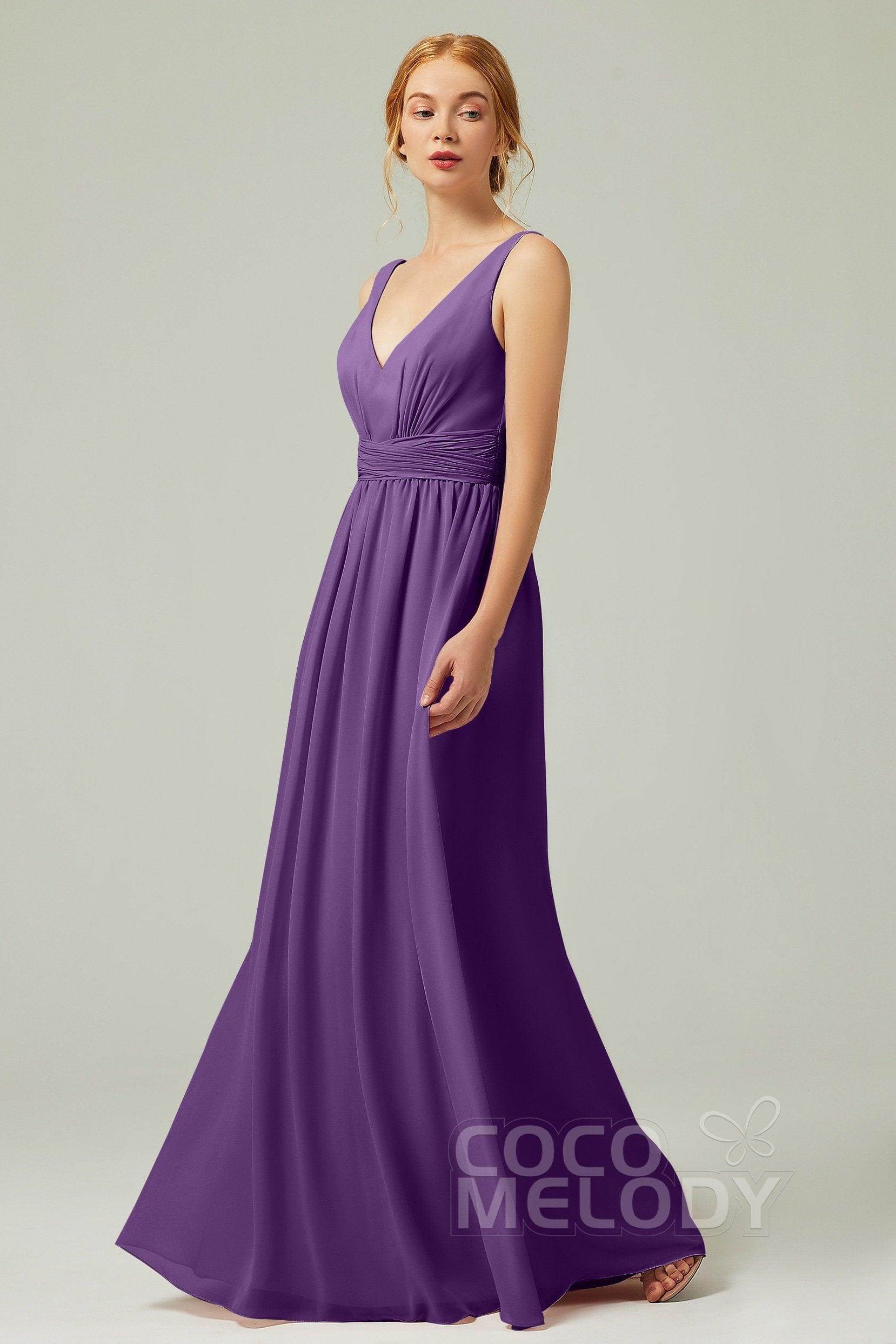 A-Line Floor Length Chiffon Bridesmaid Dress CB0318