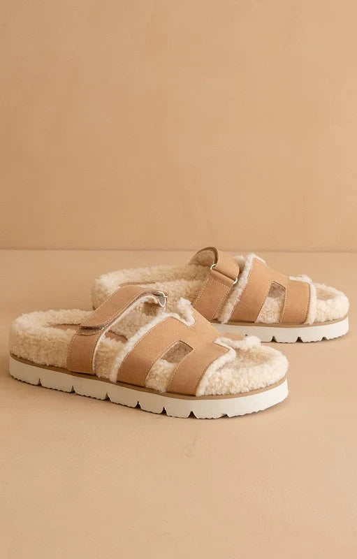 Adelene Sherpa Lined H-Strap Sandal