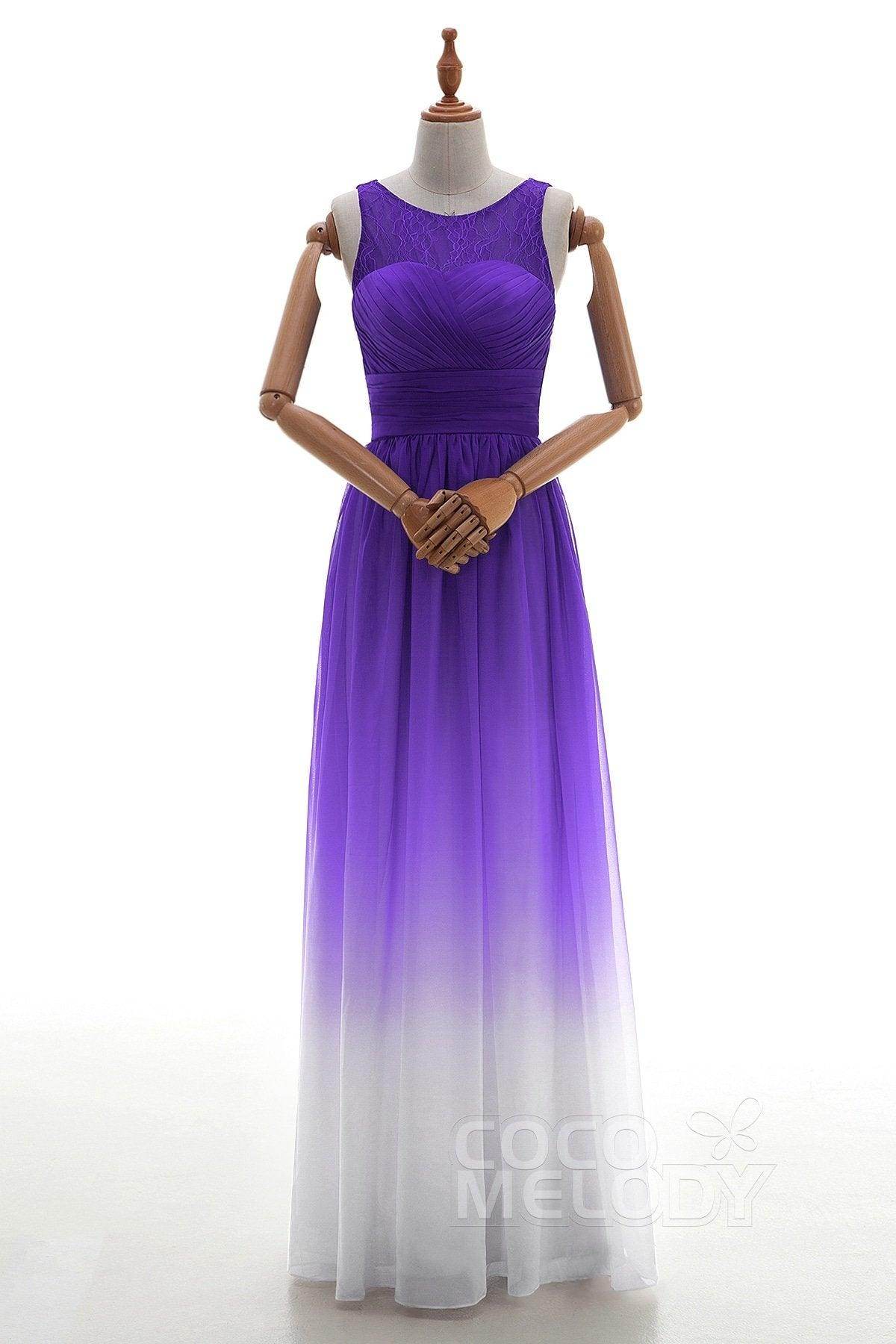 Sheath Floor Length Chiffon Lace Bridesmaid Dress Formal Dresses BD160002