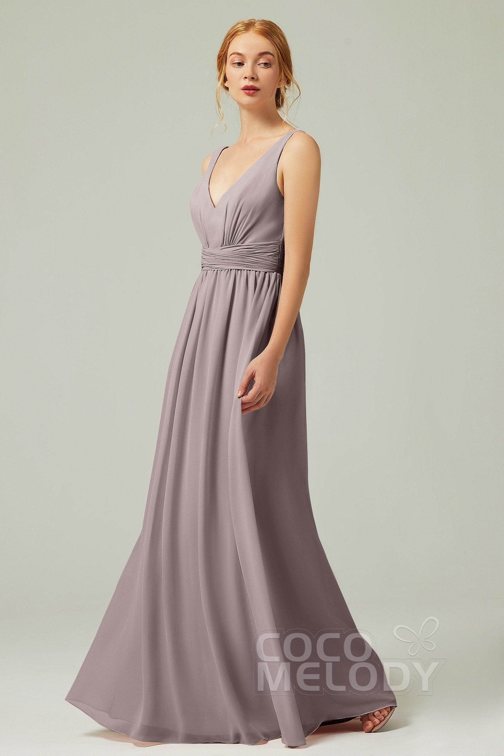 A-Line Floor Length Chiffon Bridesmaid Dress CB0318