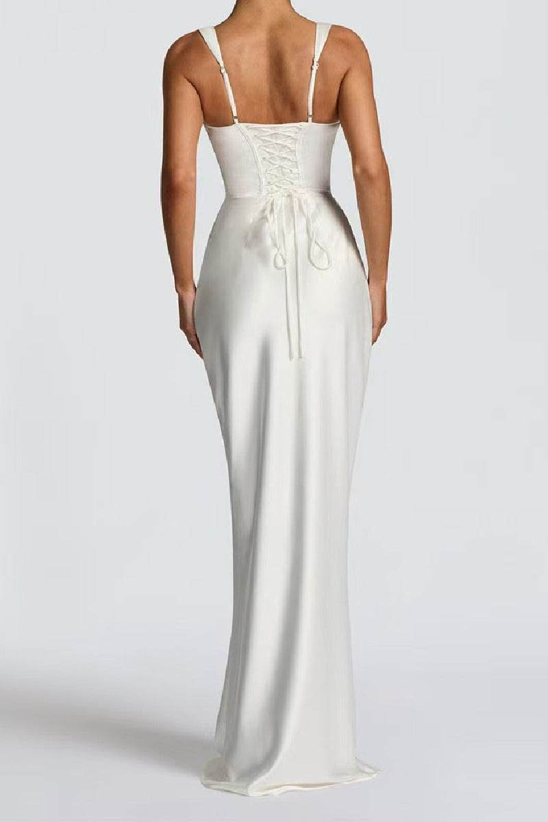 Sheath-Column Maxi Satin Formal Evening Dresses 971343877638