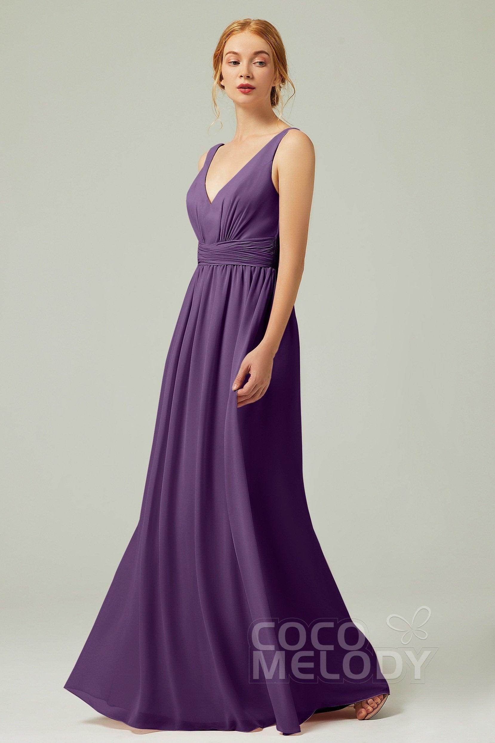 A-Line Floor Length Chiffon Bridesmaid Dress CB0318