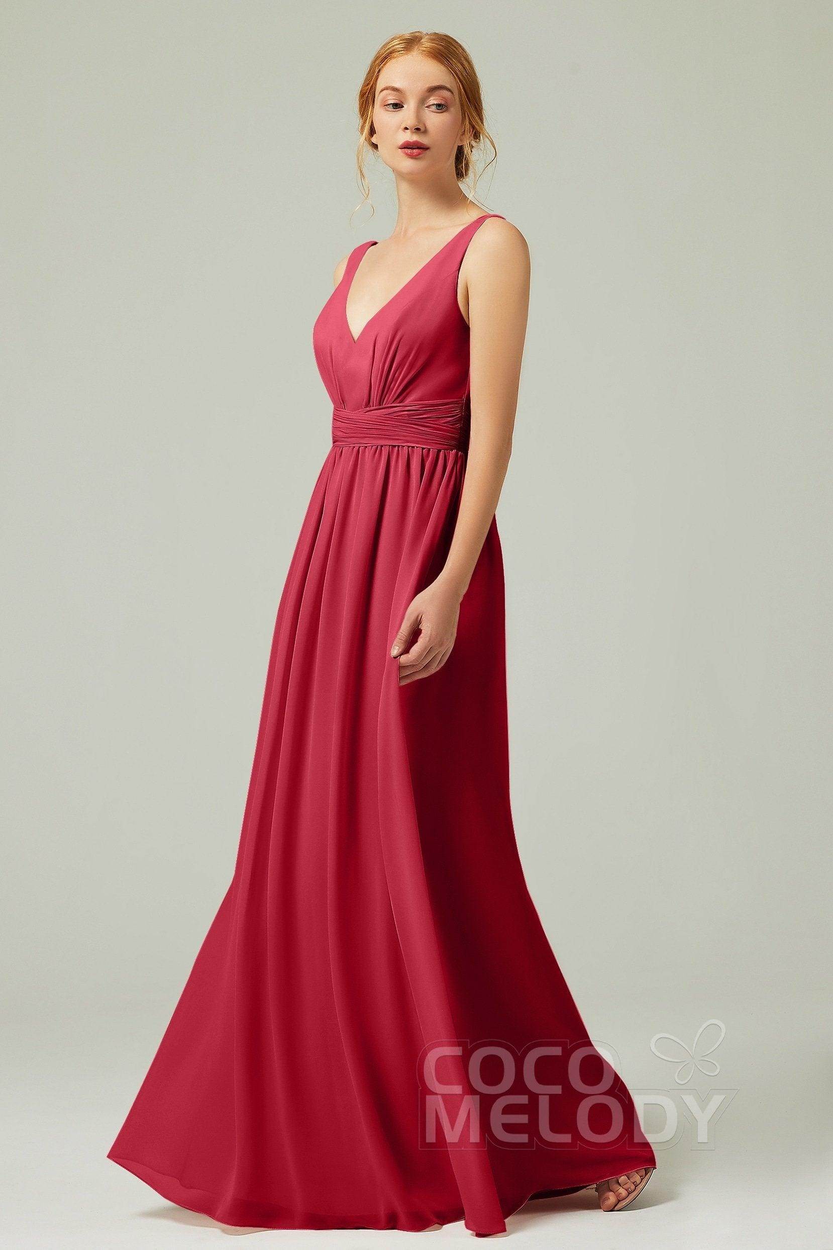 A-Line Floor Length Chiffon Bridesmaid Dress CB0318