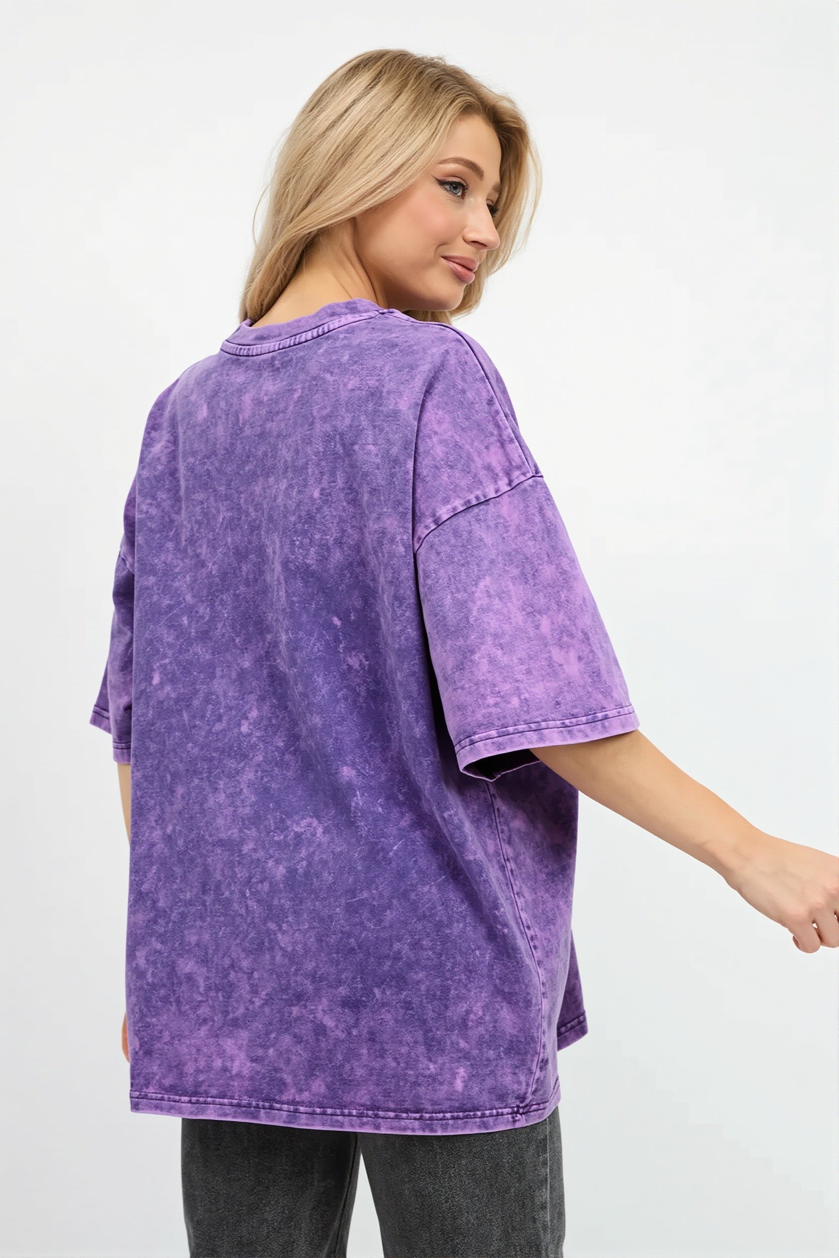 Acid Wash Crew Neck Oversize T-Shirt