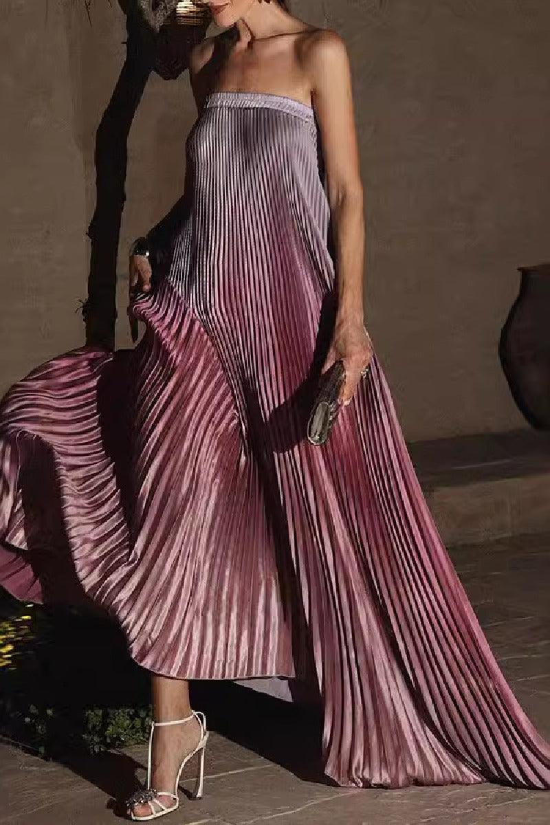 A-Line Floor Length Bronzing Fabric Wedding Guest Dress 832564519620