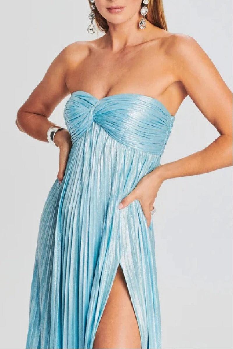 A-Line Floor Length Bronzing Fabric Wedding Guest Dress 971542045191