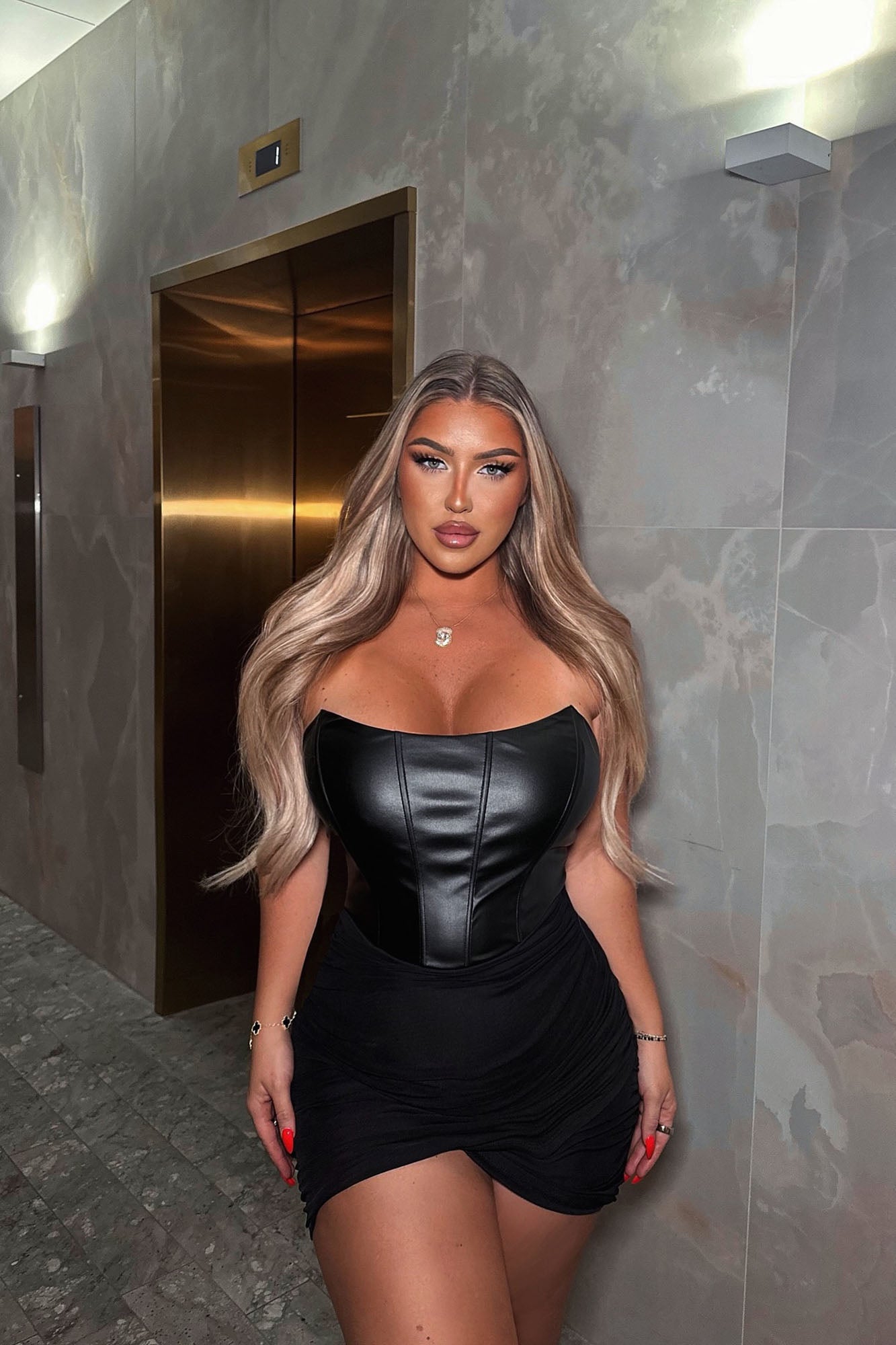 Mila Corset Mini Dress - Black