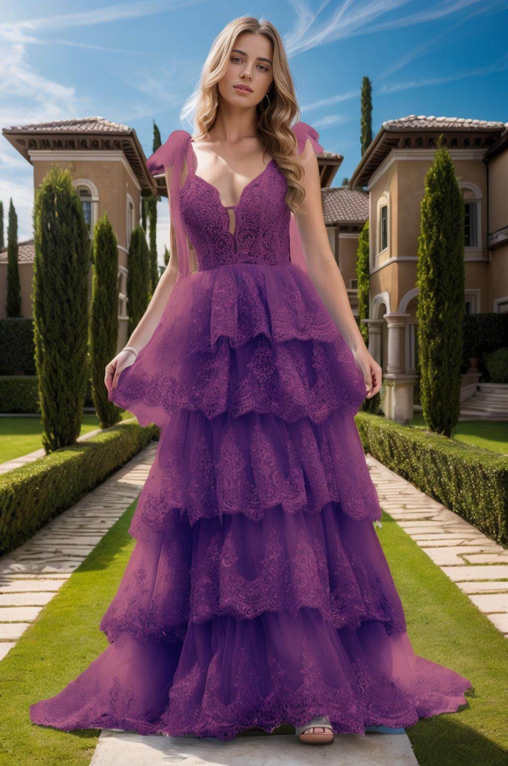 Ball Gown Sweep-Brush Train Tulle Prom Dress CS0461