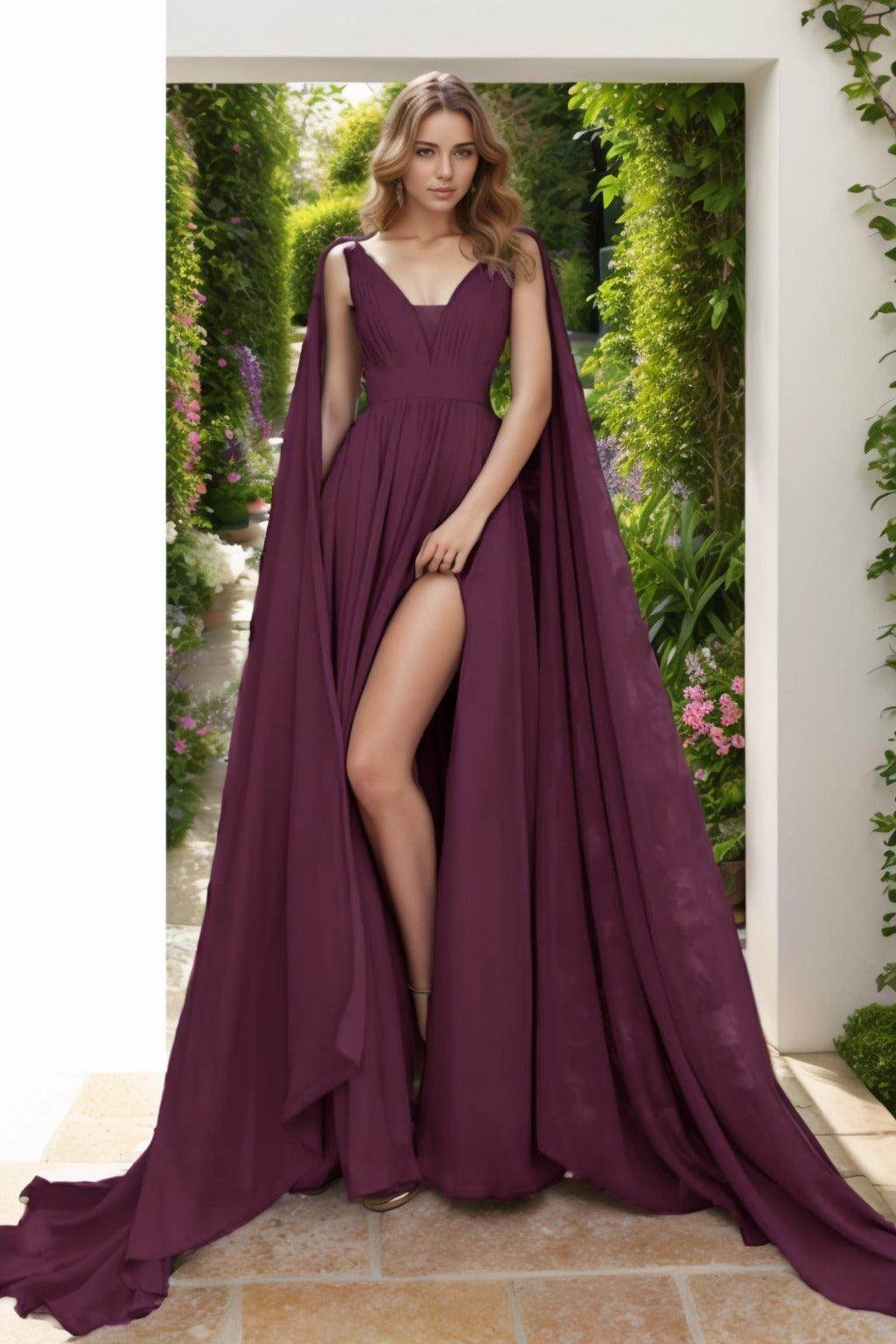 A-Line Floor Length Chiffon Prom Dress CS0454
