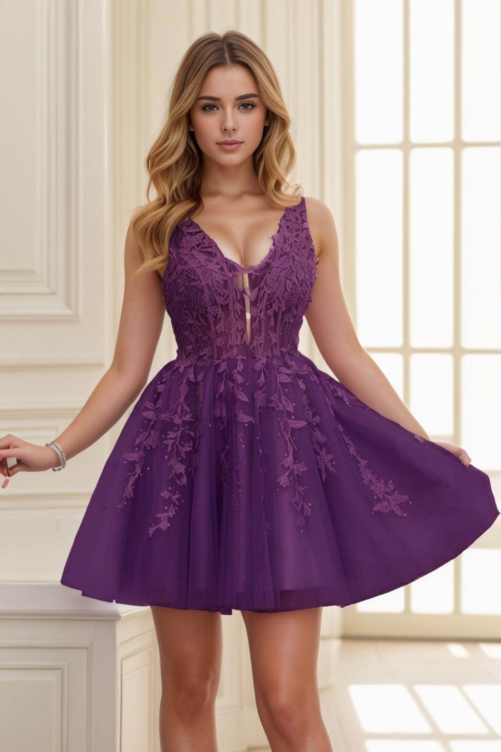 A-line Short-Mini Tulle Prom Dress CS0410