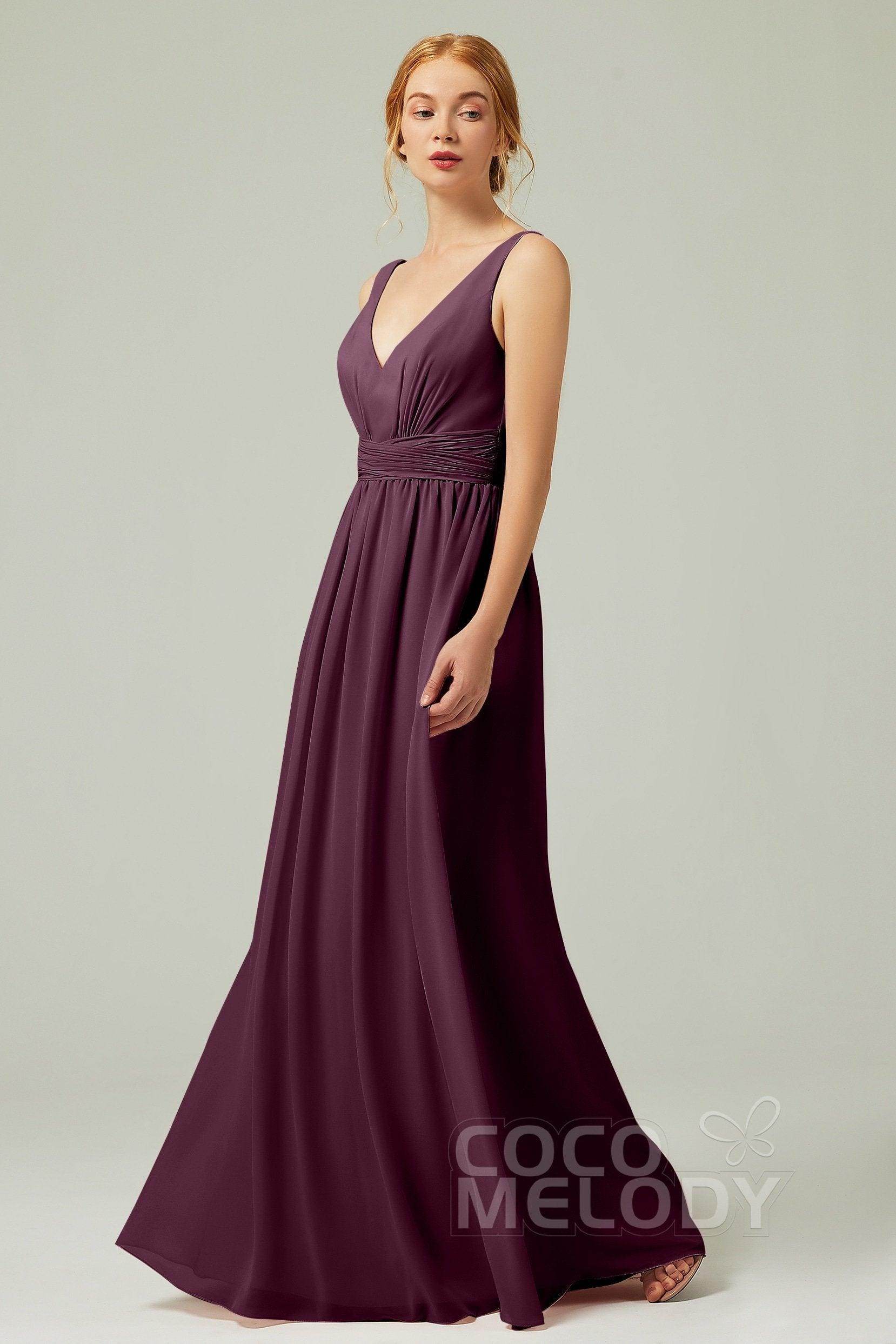 A-Line Floor Length Chiffon Bridesmaid Dress CB0318