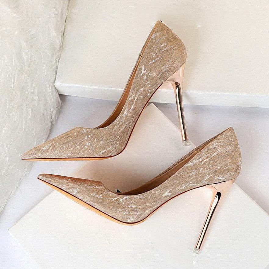 Glitter and Metallic Pointy Stiletto Heels 606336050941